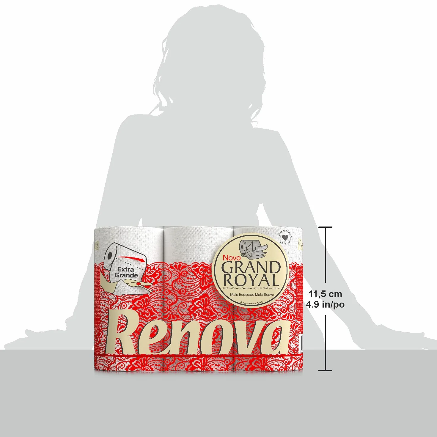 Renova Grand Royal 200074312 Papier Toaletowy, Biały, 6 rolek