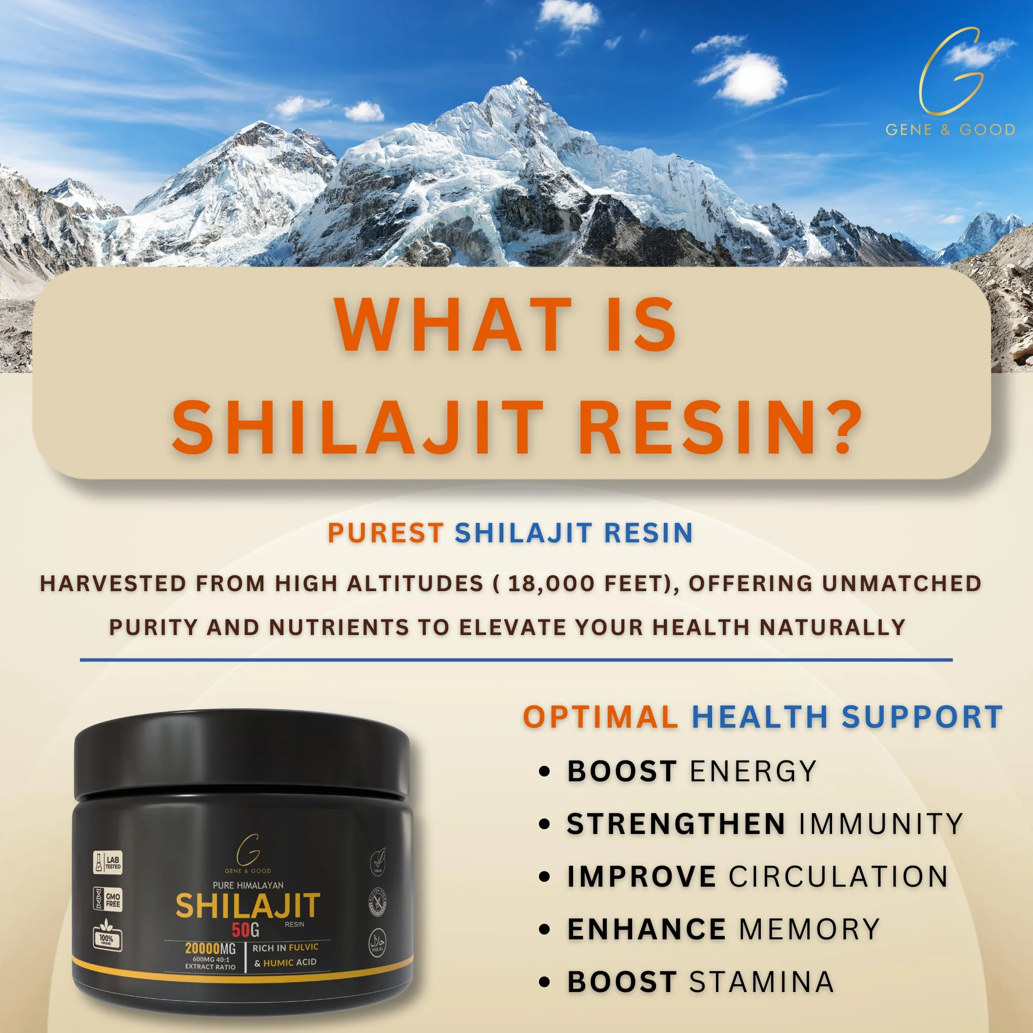 Żywica Gene & Good Shilajit 600 mg