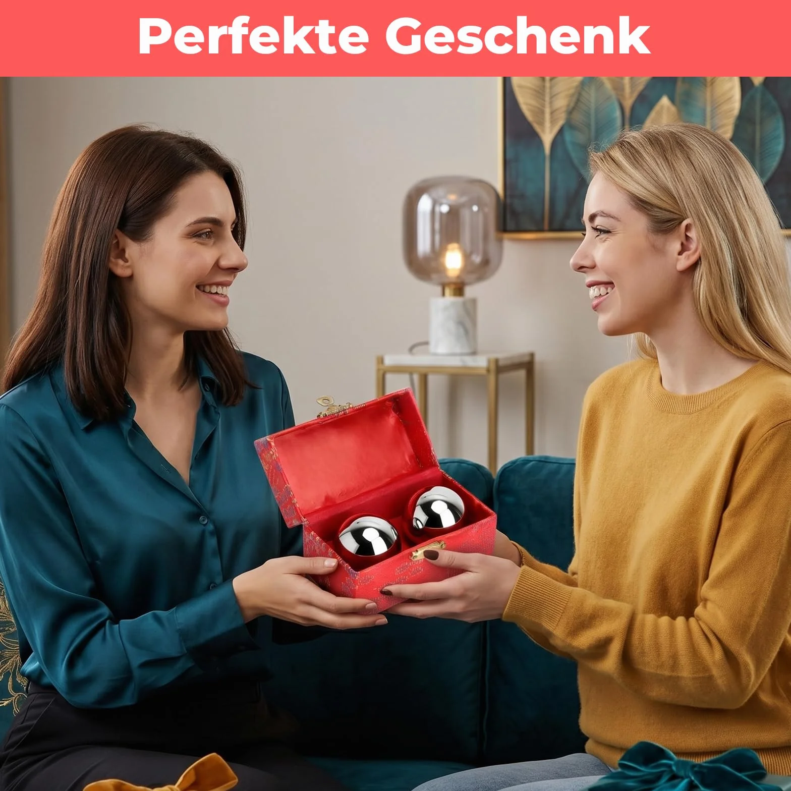 Qi Gong metalowe kulki 38 mm – kulki dźwiękowe do relaksu i medytacji – kulki treningowe Qi Gong dla początkujących i seniorów – przyjemna kula dźwiękowa z pudełkiem na prezent (kolor srebrny