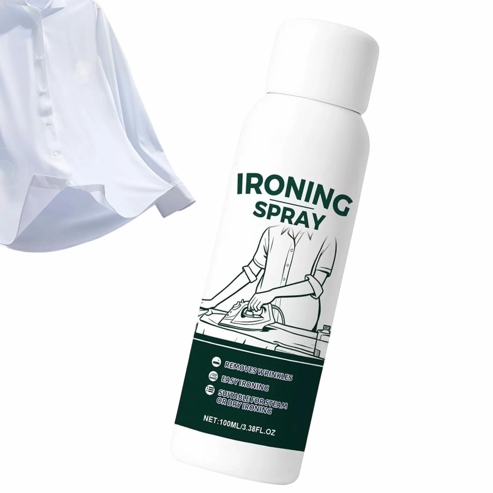 Fabric Iron Starch Spray 100 ml Travel Size Heavy Hold Remover for Cotton Wool Linen Polyester Silk
