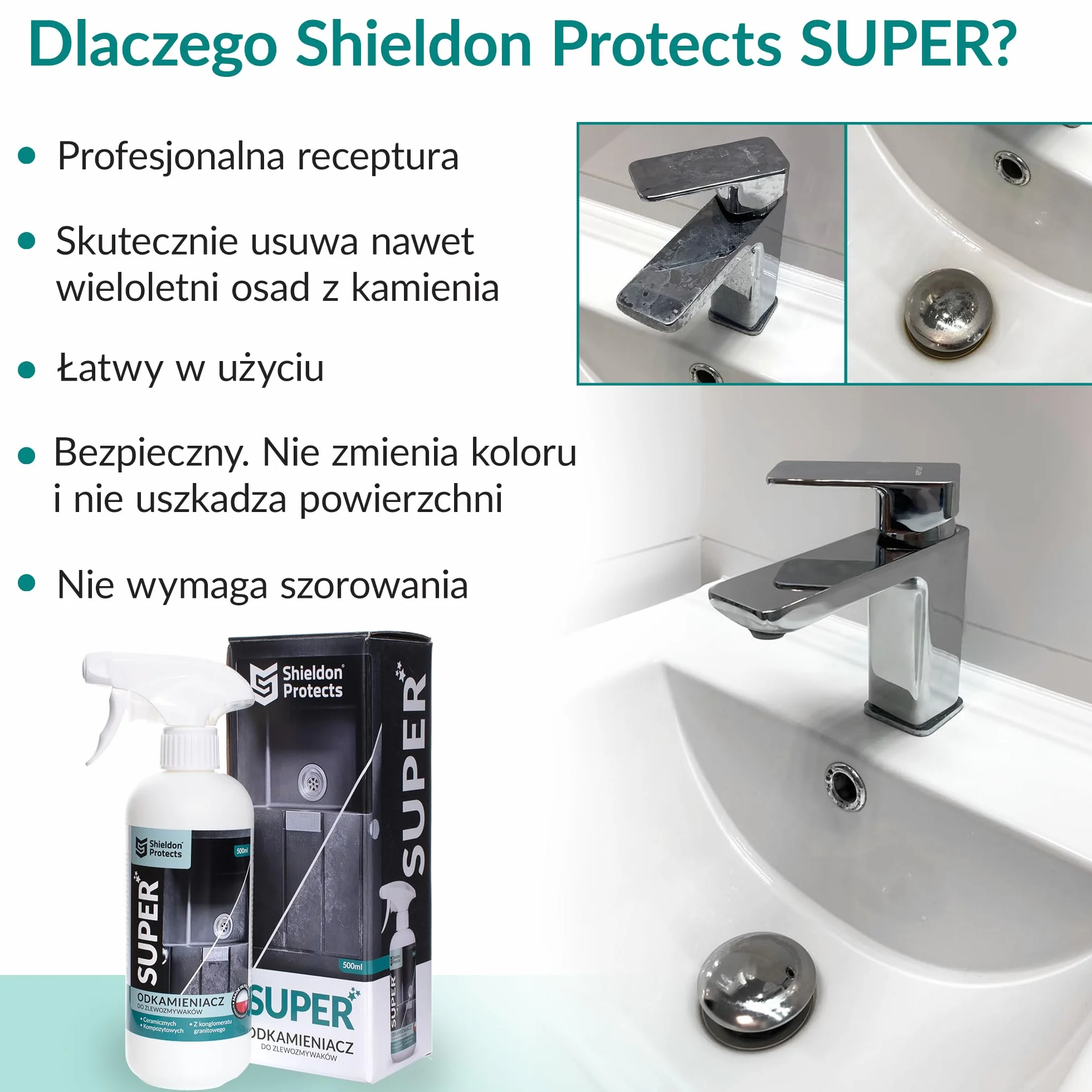 Shieldon Protects SUPER Silny odkamieniacz do zlewozmywaków granitowych 500 ml