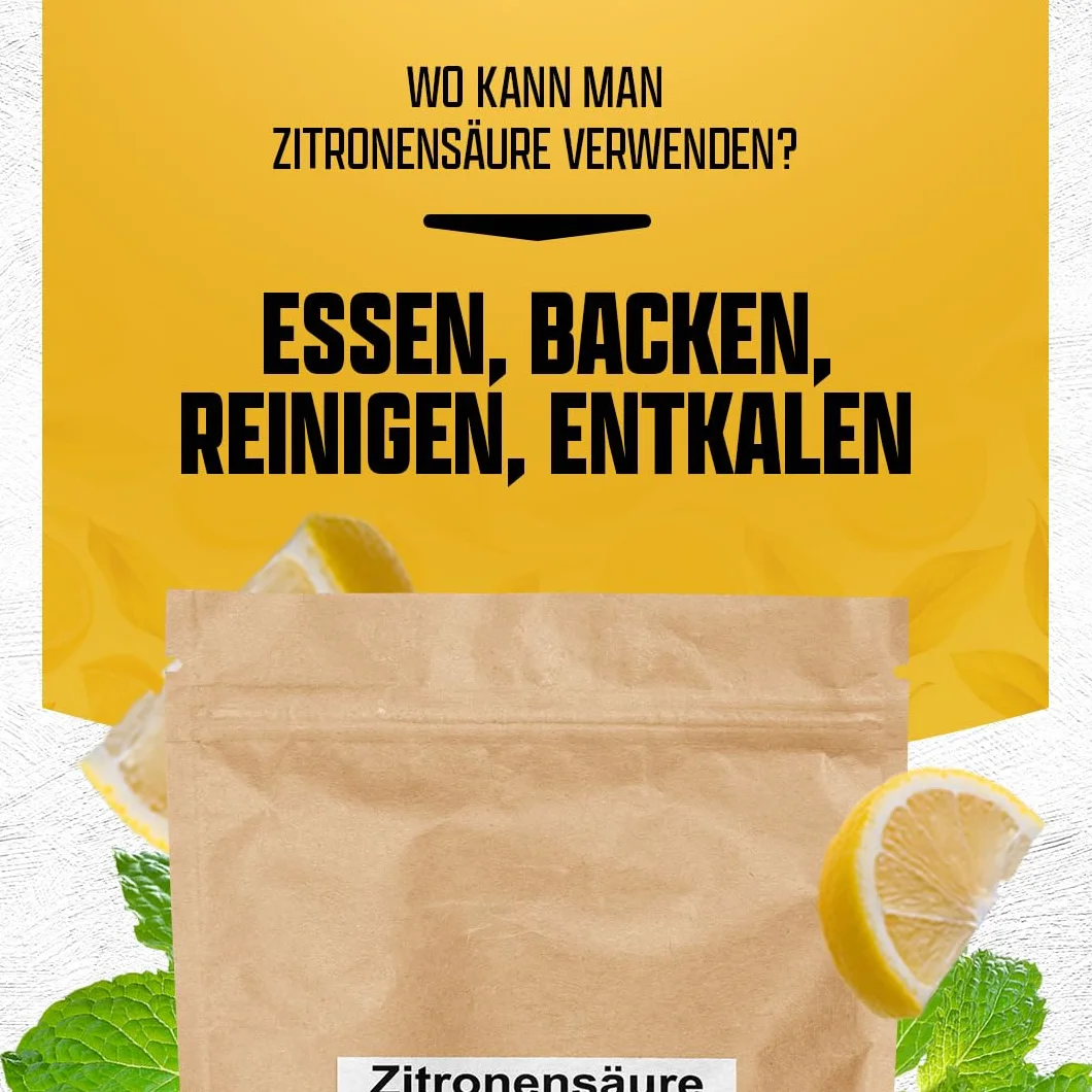 Kwas cytrynowy w proszku 900 g I jakość spożywcza I czysty proszek kwasu cytrynowego I naturalny odkamieniacz w proszku do ekspresu do kawy, czajnika, pralki i gospodarstwa domowego