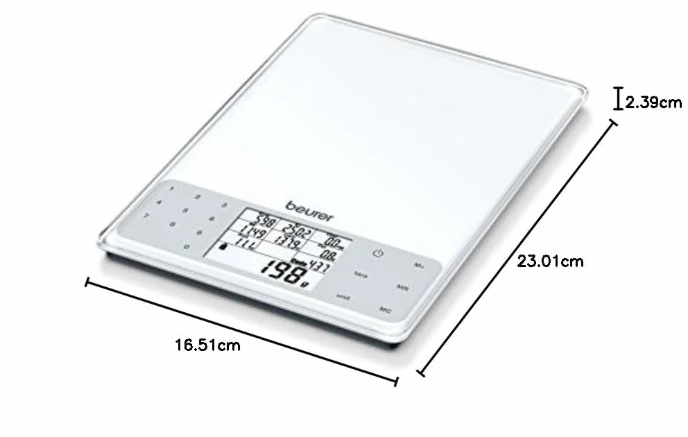Beurer Waga Kuchenna, Biały, 20.700cm x 5.200cm x 25.700cm (BxHxT)