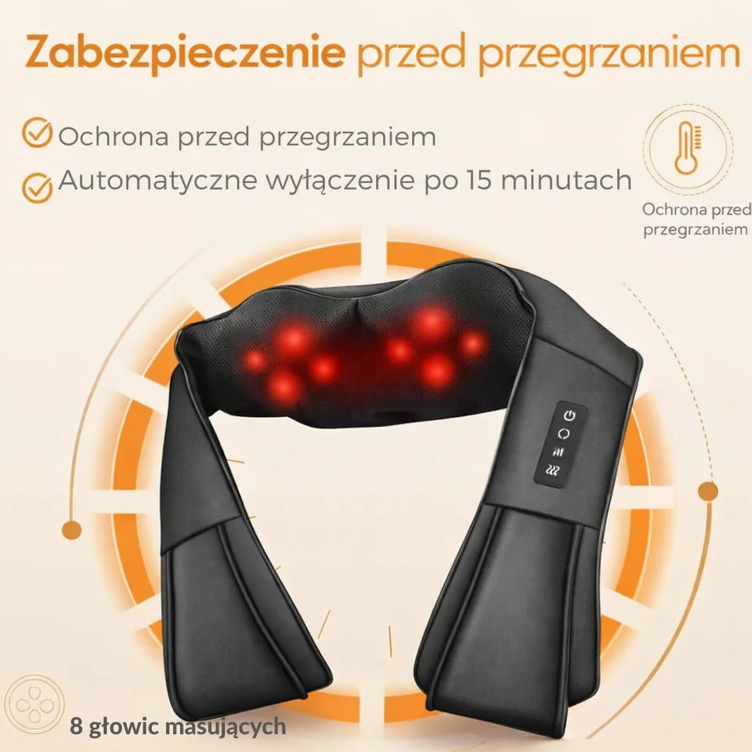 Masażer Shiatsu do Karku i Pleców z Podgrzewaniem Elektryczny MM Infinity Love