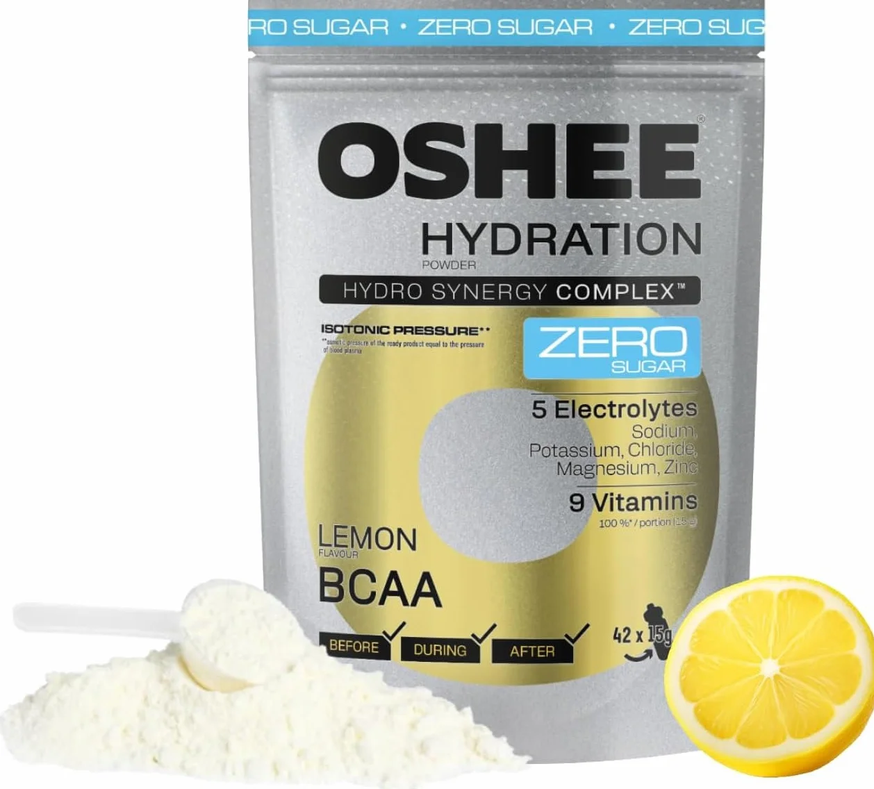 OSHEE Hydration Zero Sugar proszek Lemon BCAA 630 g