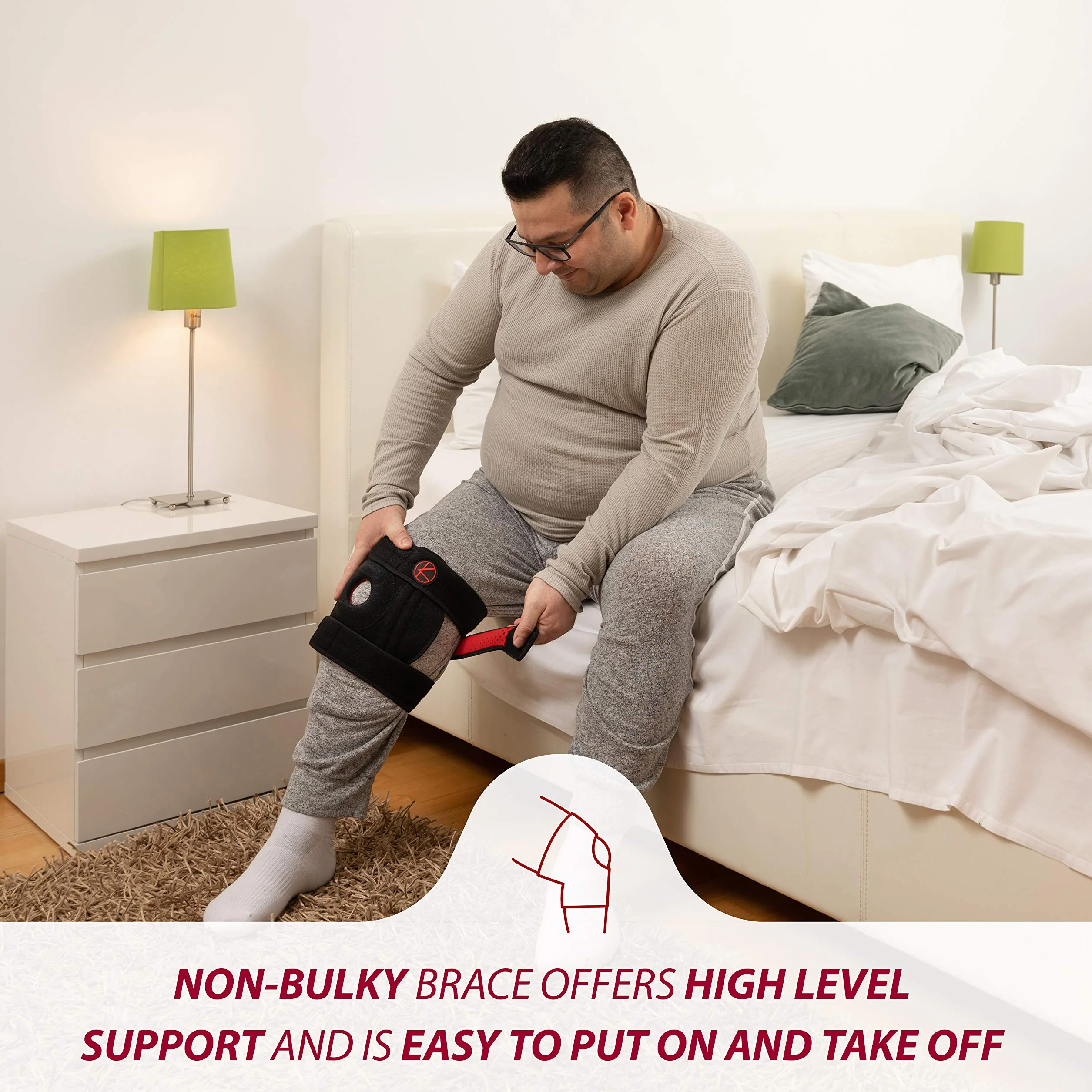 KARM Orteza kolana 4XL 5XL 6XL duże rozmiary regulowana dla kobiet i mężczyzn