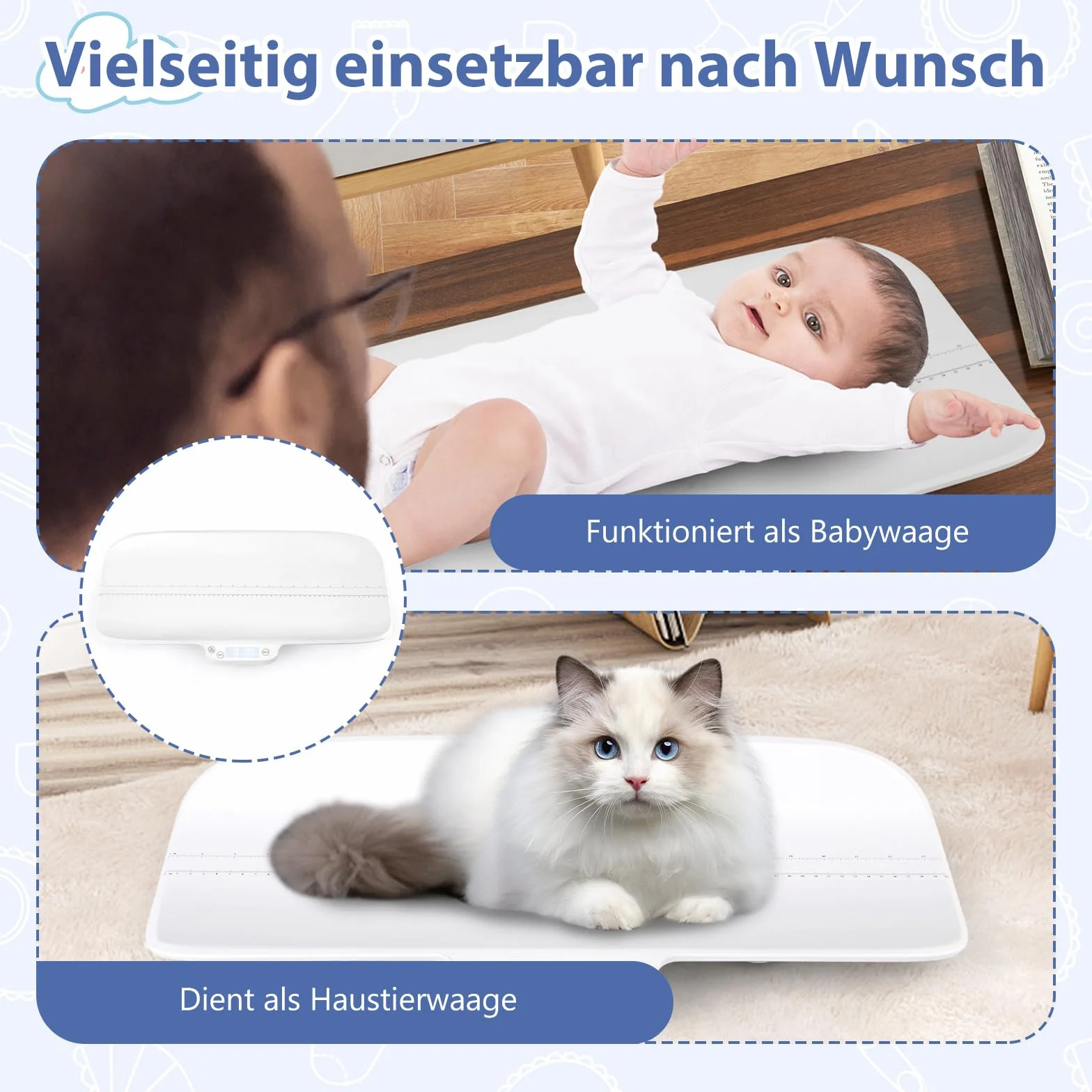 COSTWAY Cyfrowa Waga Dziecięca Bluetooth 30 kg 4 Tryby Pomiaru Funkcja Tary