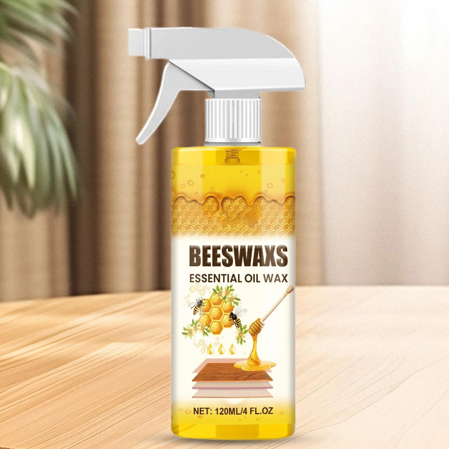 Wood Cleaner and Restorer - Hardwood Spray, Beeswax Formula for Antique Furniture, Removes Scratches, Restores Natural Grain