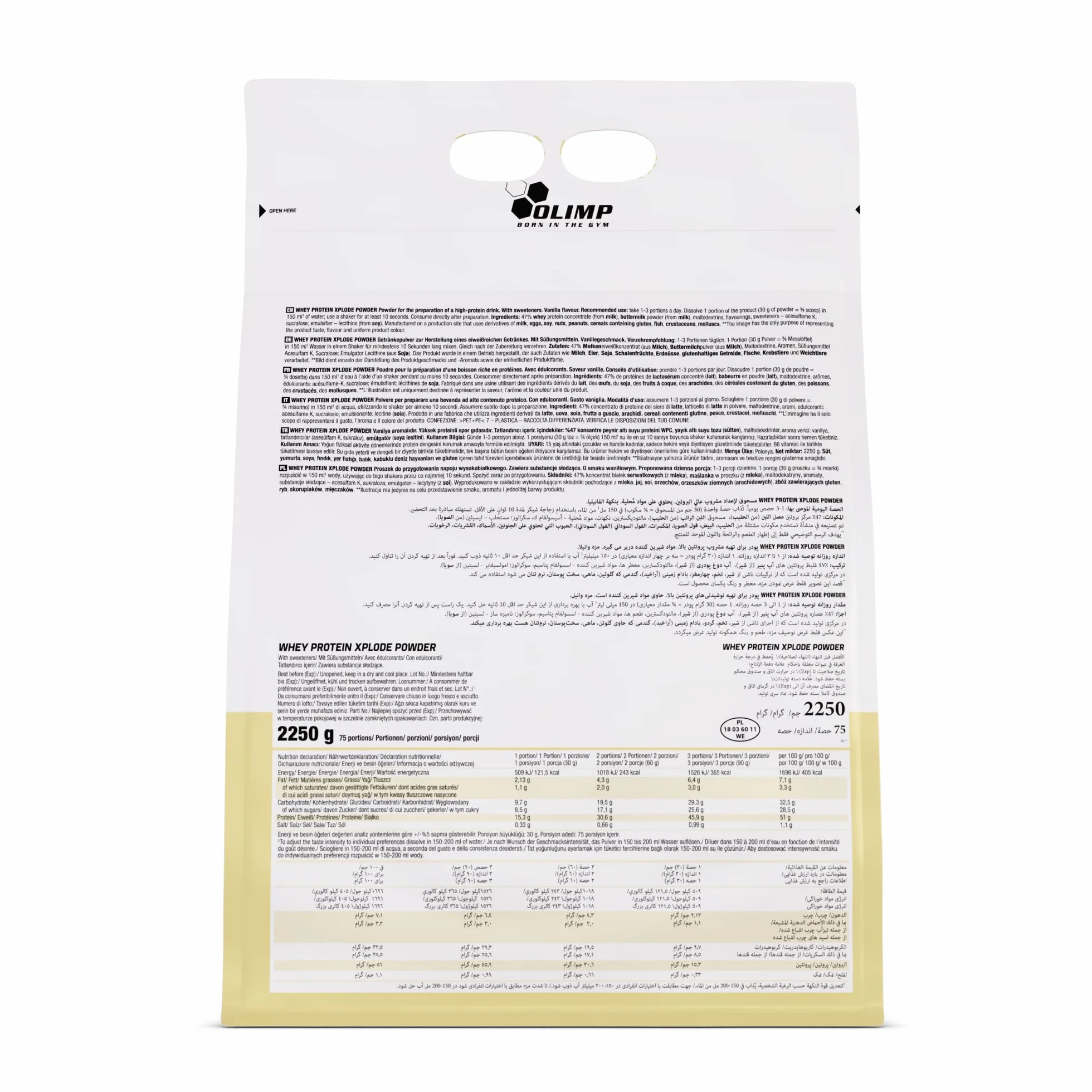 Olimp Whey Protein Xplode 2250g Białko Odżywka Białkowa Wanilia