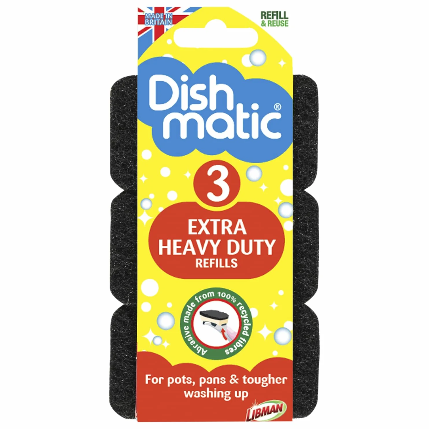 Dishmatic Gąbka czarna 3 sztuki