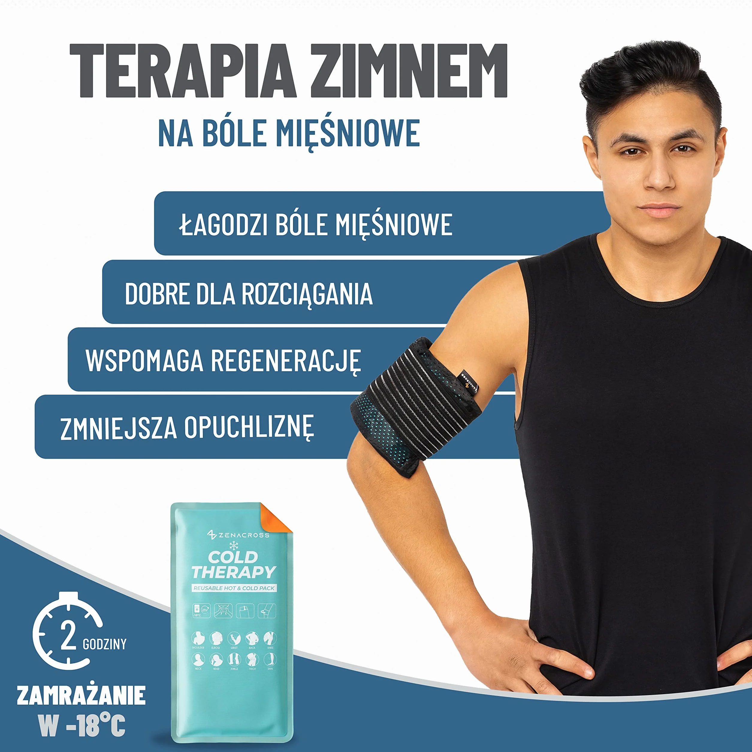 Żelowe Okłady Wielokrotnego Użytku 2x - Gorące Zimne Kompresy - Regulowana Poduszka Ciepła & Zimne Okłady