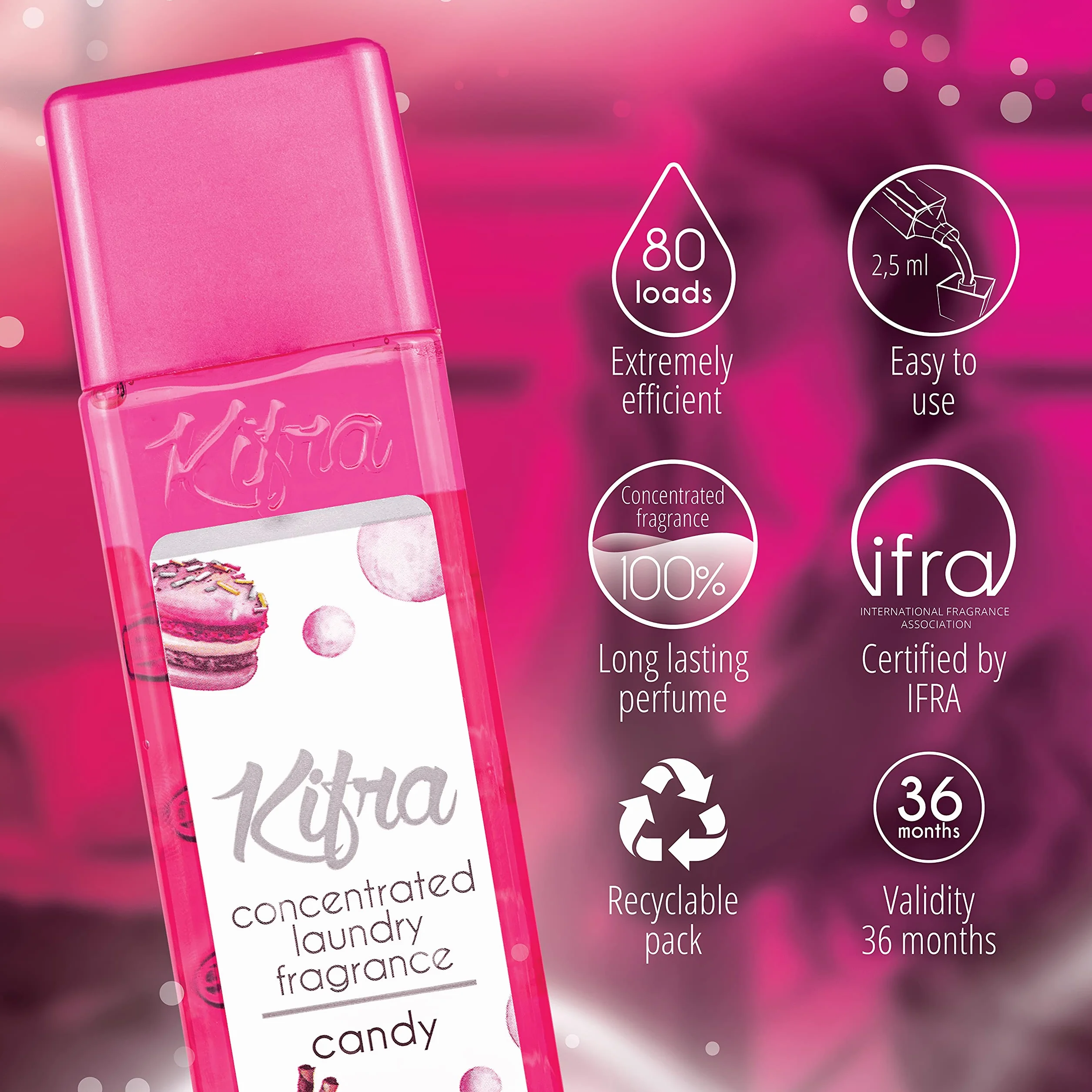 KIFRA CANDY Skoncentrowany zapach do prania 200ml 80 cykli