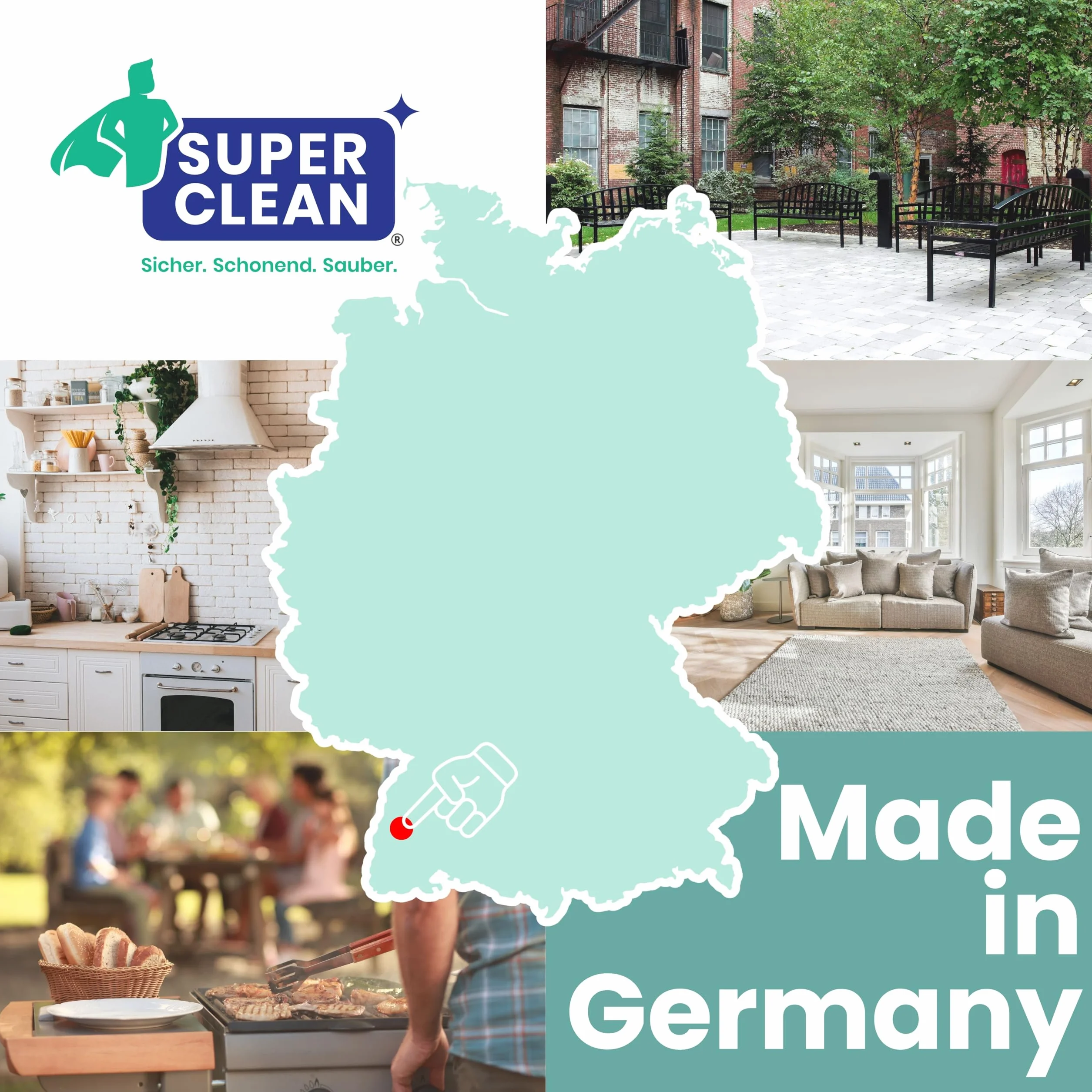 SUPER CLEAN Środek do głębokiego czyszczenia tapicerki i dywanów | Koncentrat do wszystkich rodzajów tapicerki, dywanów, foteli samochodowych, sof i kanap | 2 × 500 ml