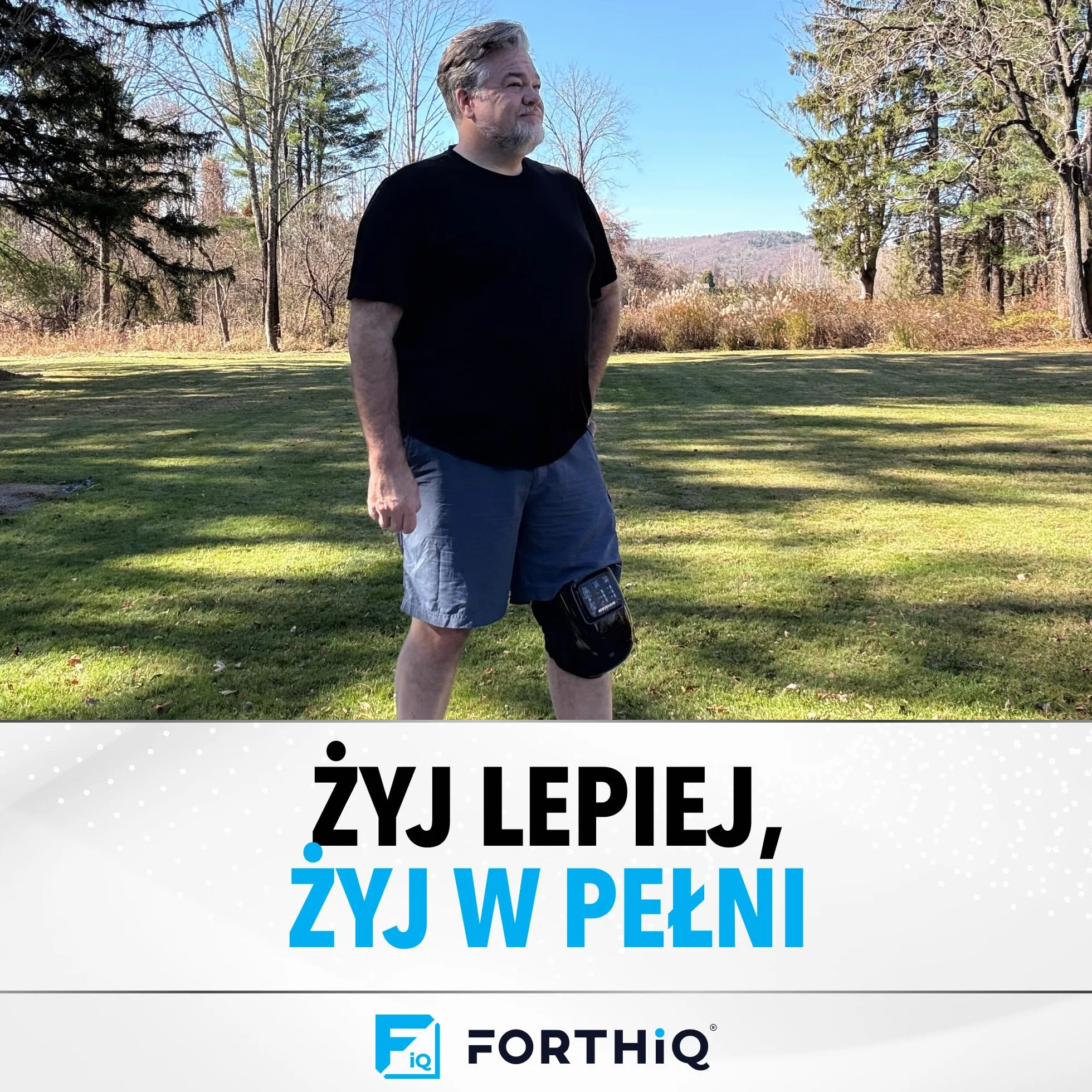 FORTHiQ Pro+ Masażer Kolana z Ciepłem i Czerwonym Światłem Bezprzewodowy Regulowane Paski