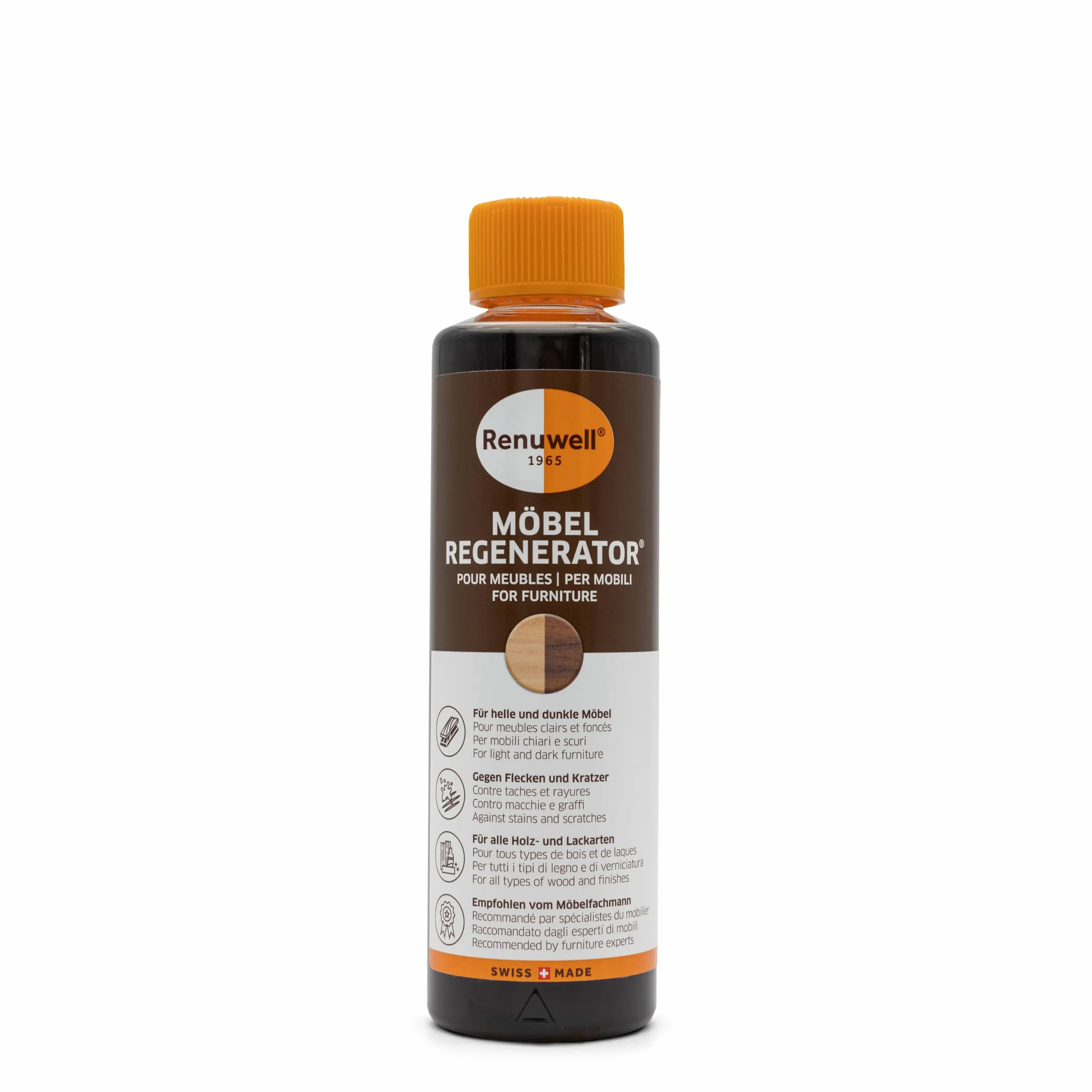 Renuwell Regenerator mebli 270 ml – intensywna pielęgnacja drewna, usuwa plamy i zadrapania, szwajcarski produkt