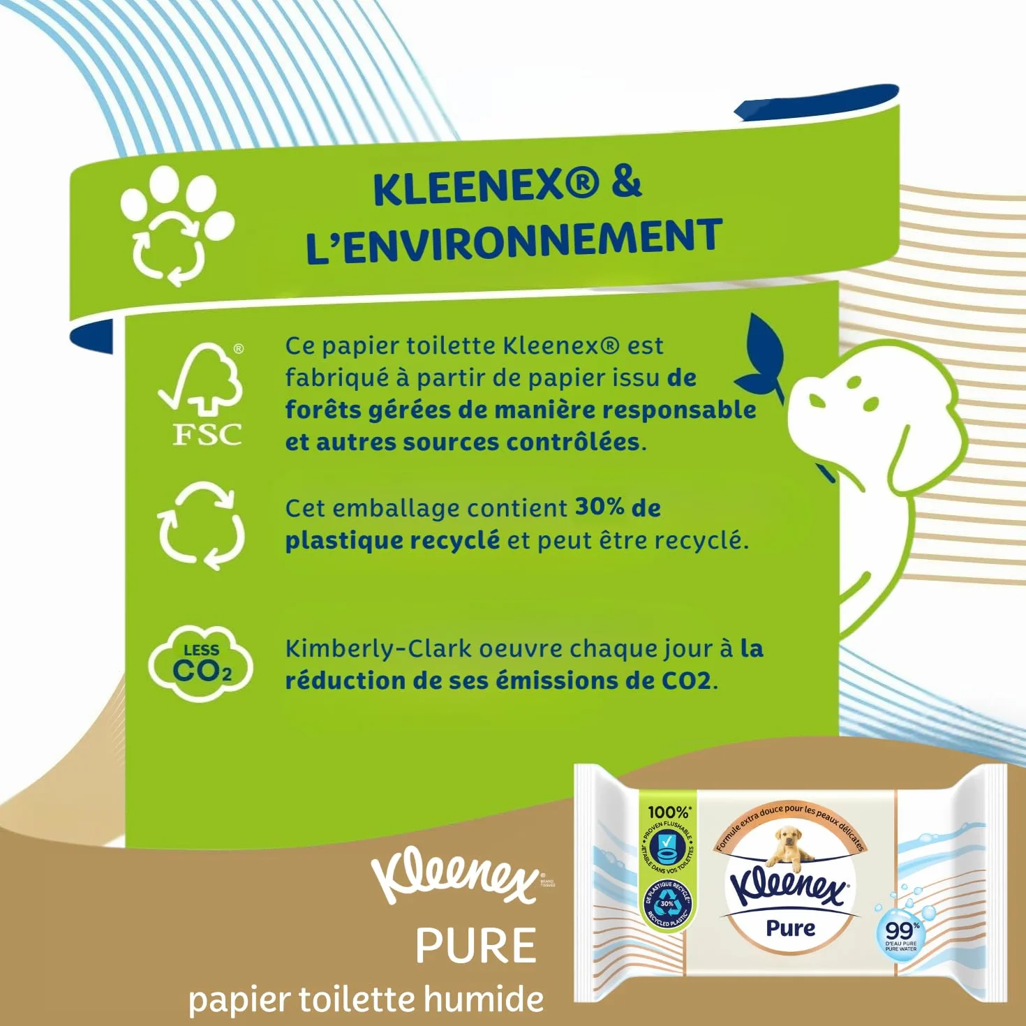 KLEENEX Mokry papier toaletowy 12 opakowań po 38 arkuszy podwójna grubość bez plastiku