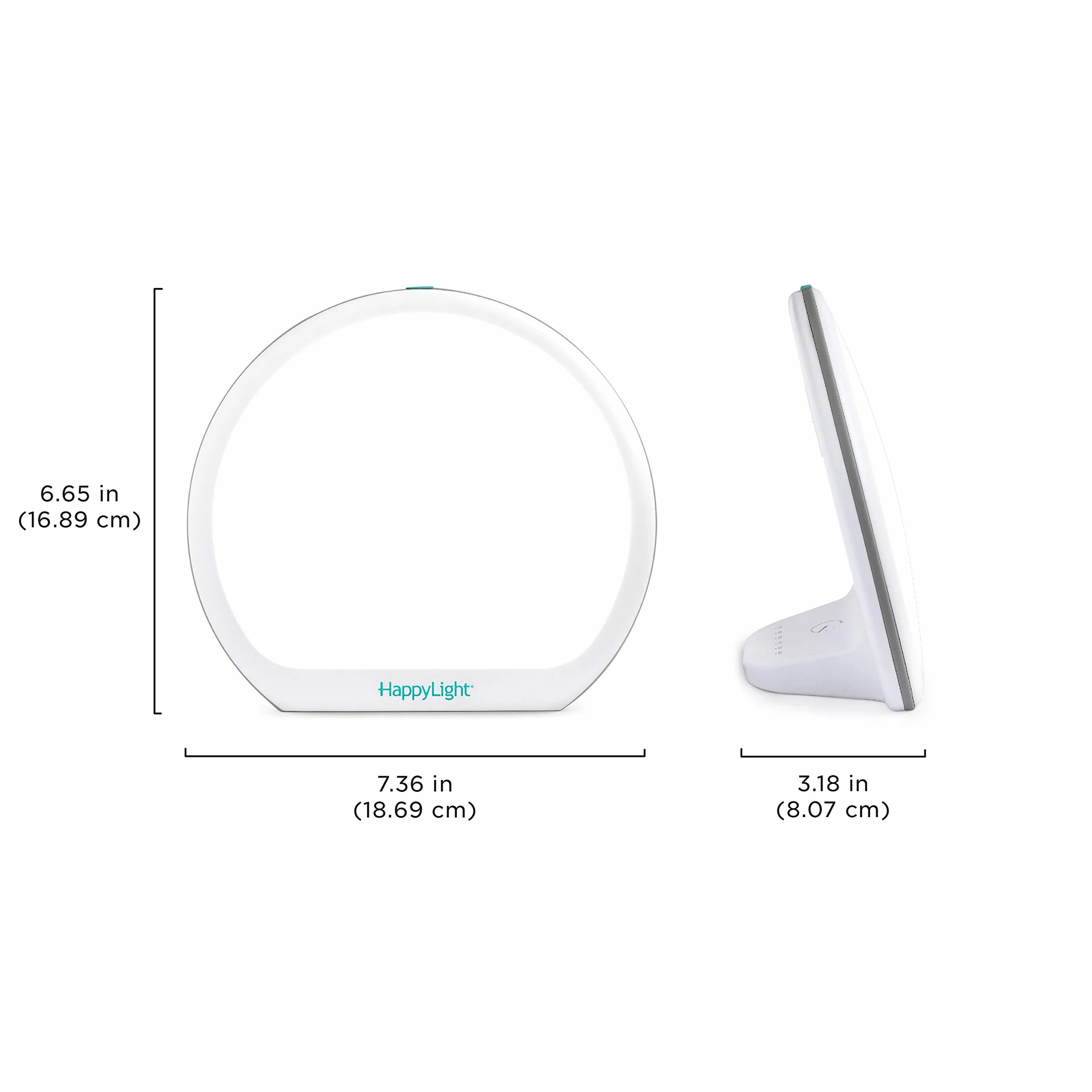 Verilux® HappyLight Alba - nowa okrągła lampa terapeutyczna LED bez UV, jasne białe światło o jasności 10 000 luksów, regulowana jasność, kolor i minutnik