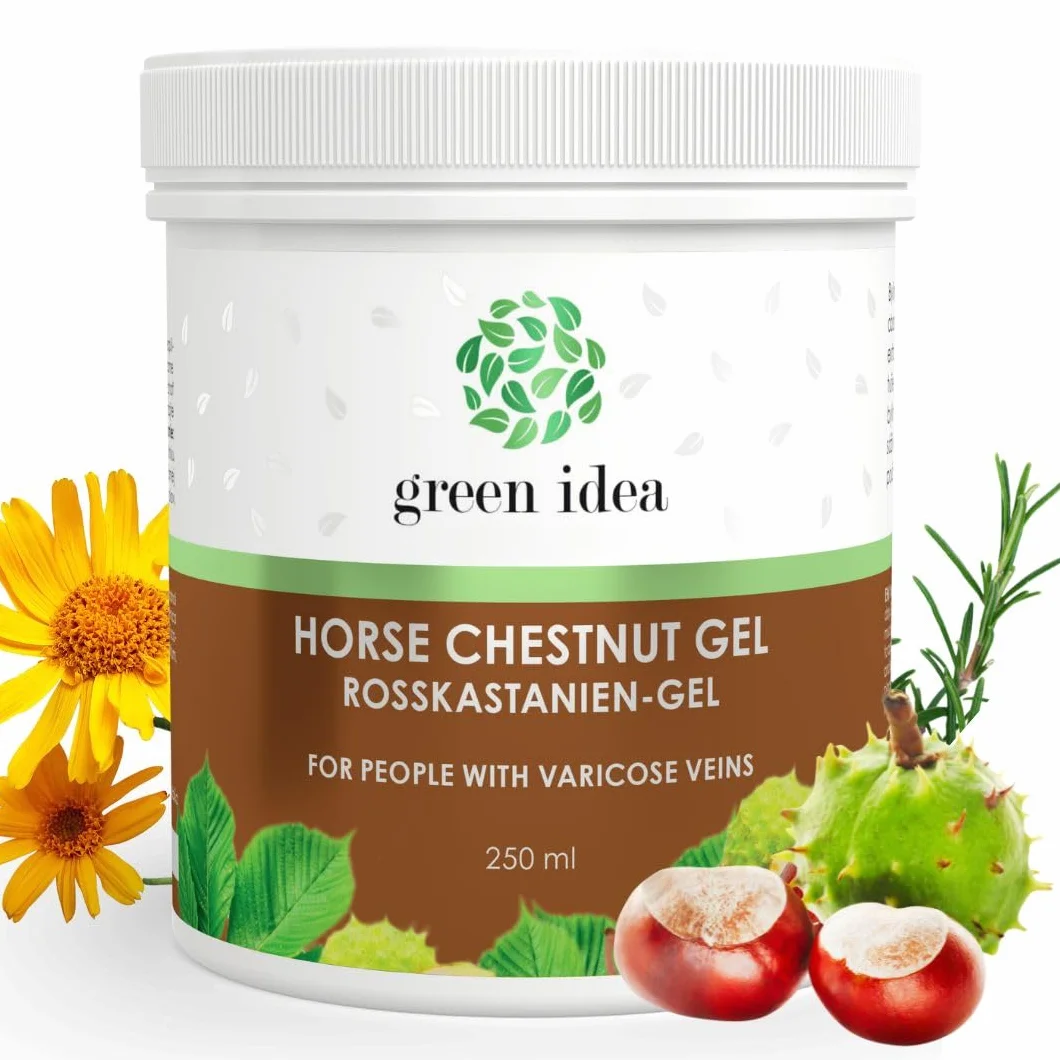 Green idea - Krem do Żylaków 250 ml – Maść z Kasztanowca – Krem na Nogi z Arniką, Kasztanowcem, Rutyną – Przeciwko Żylnym Pajączkom i Hemoroidom – Wyprodukowano w UE