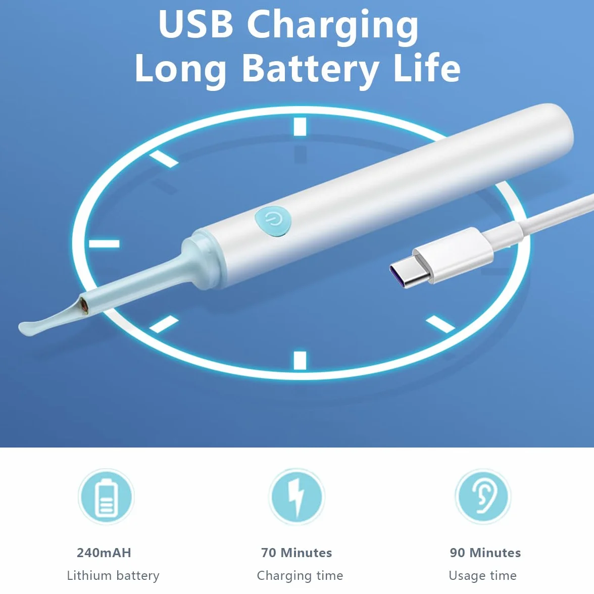 LANMOU otoskop usuwacz woskowiny usznej z kamerą 1080P HD, 6 diod LED, IP67 wodoodporny dla iPhone