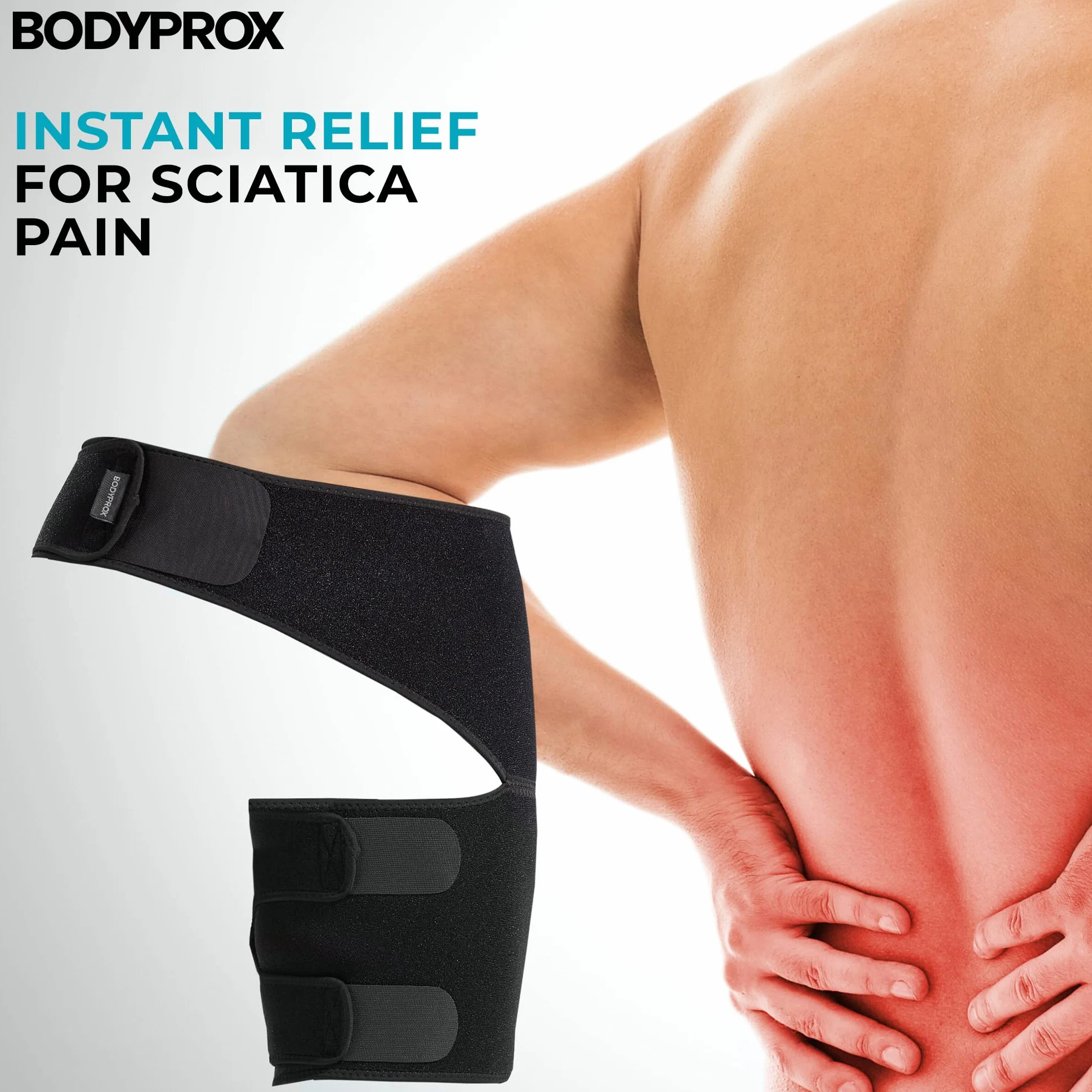 Bodyprox Groin Wrap, regulowane wsparcie dla bólu bioder, uchwytu, ścięgna, uda i nerwu kulszowego