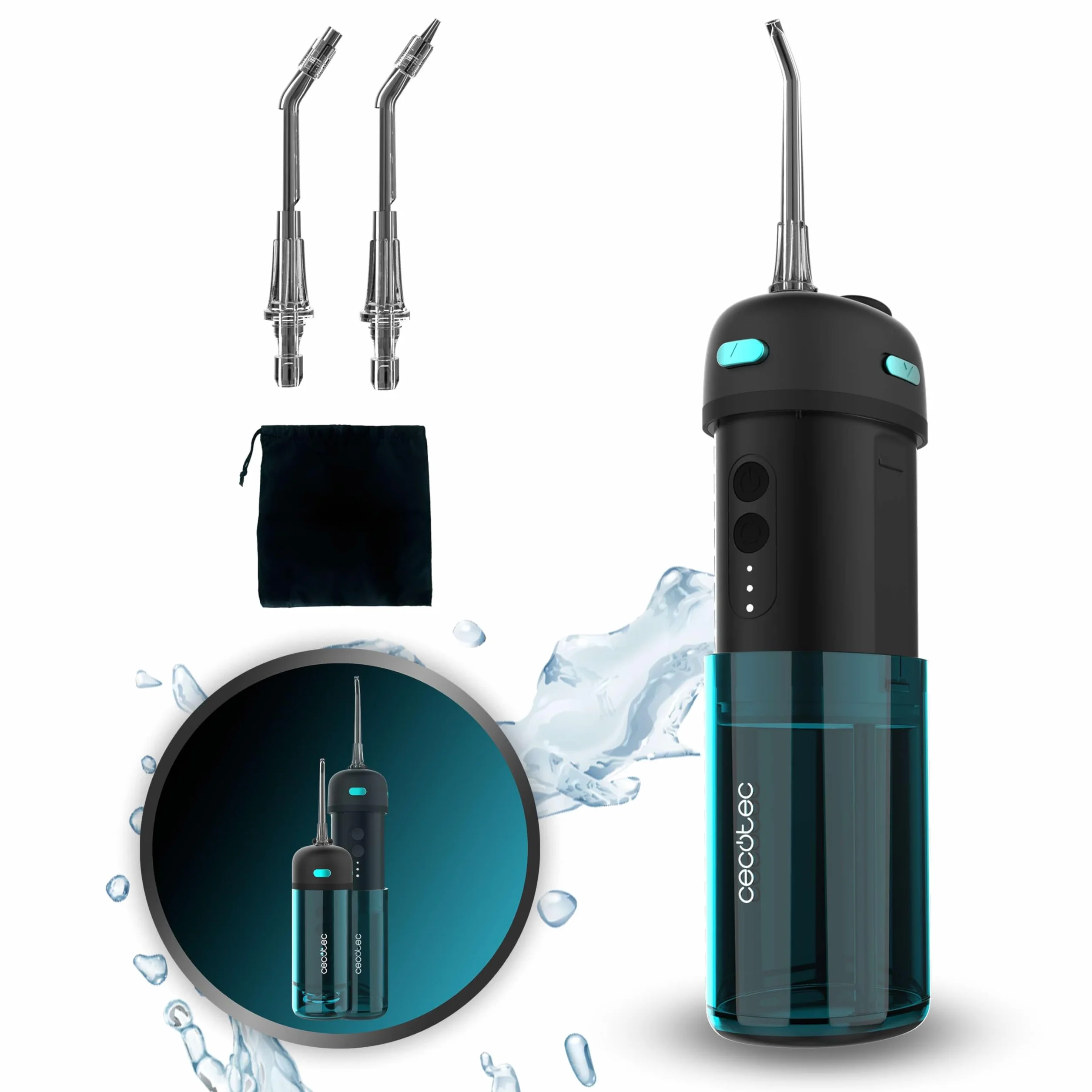 Cecotec Port Toothcare Jet Splash Irygator dentystyczny IPX7 150ml 3 tryby 8 intensywności