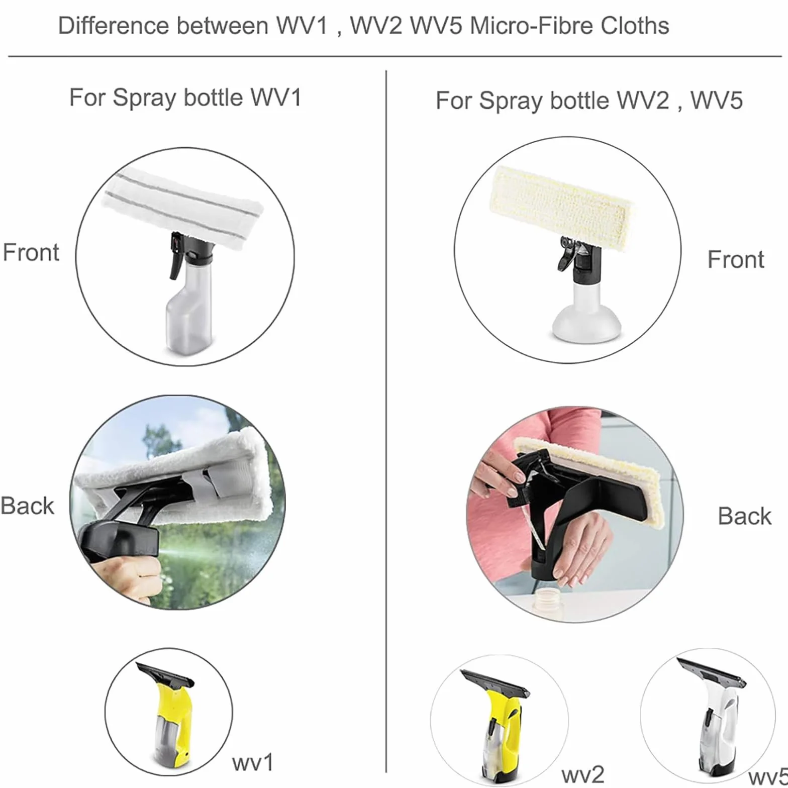 Karcher podkładki do czyszczenia szyb z mikrofibry WV1 WV50 WV75
