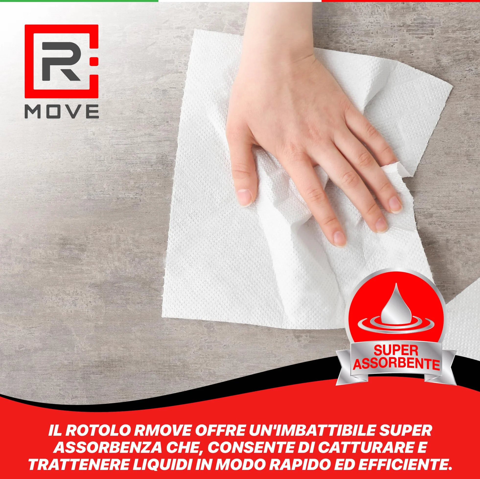 R MOVE 2 rolki papieru do suszenia 1,7 kg 900 rozdarć 2-warstwowa czysta celuloza ręcznik papierowy kuchenny