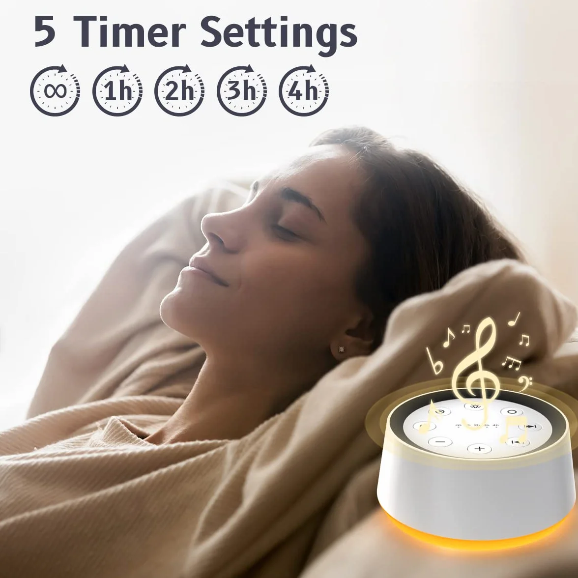 Maszyna dźwiękowa White Noise Machine 30 kojących dźwięków do spania 12 kolorów lampka nocna funkcja pamięci timer
