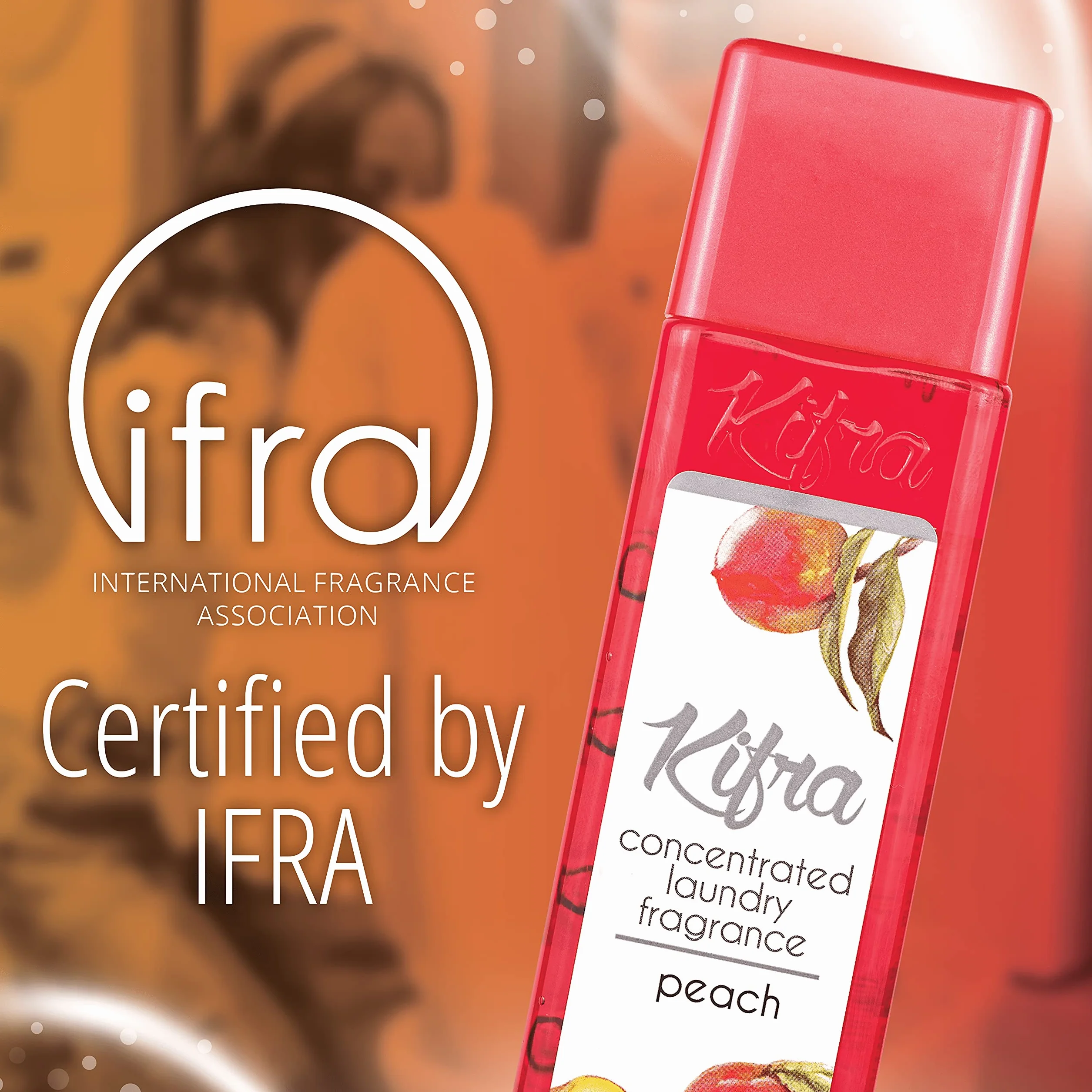 KIFRA Peach skoncentrowane perfumy do prania 200 ml, 80 cykli prania, długotrwały zapach prania