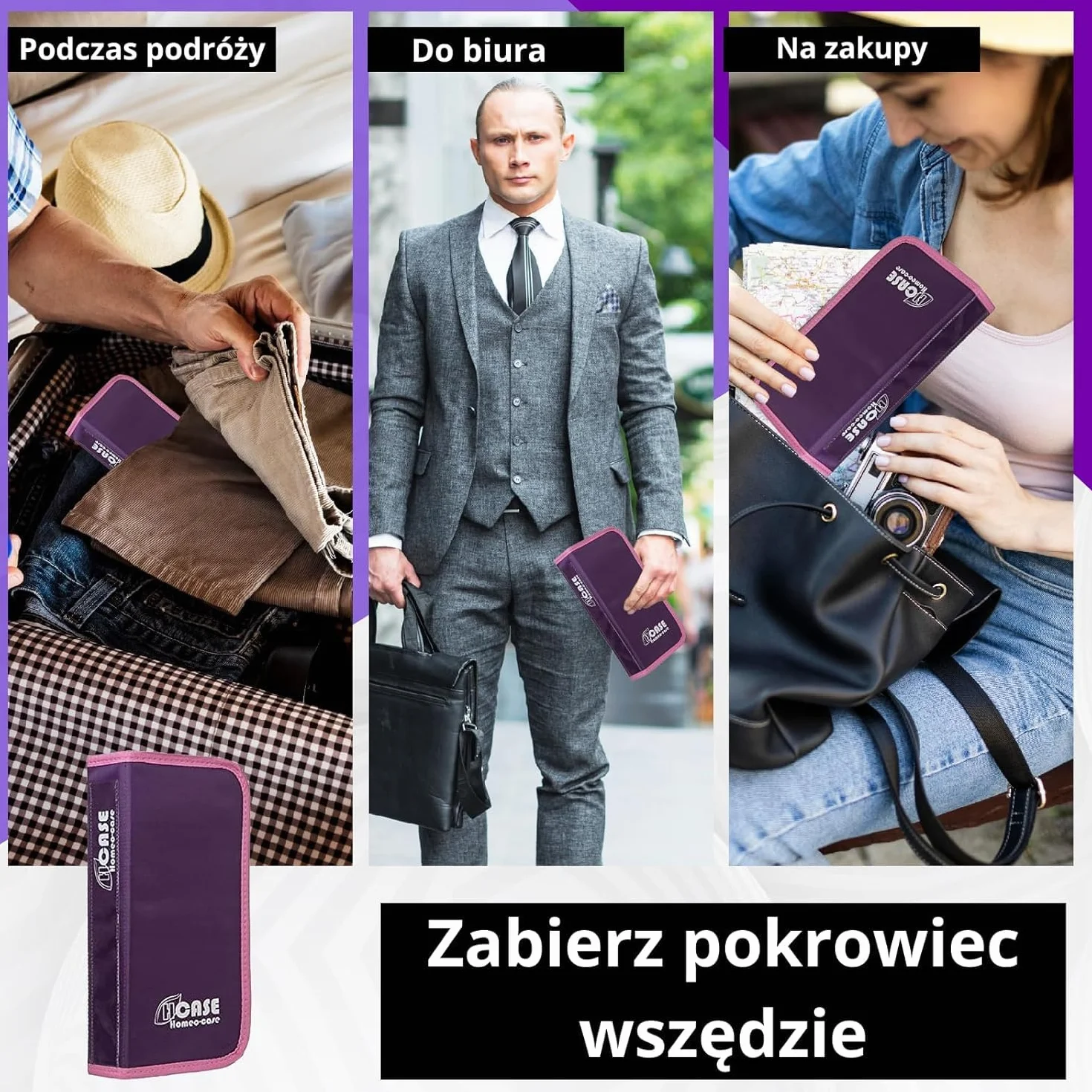 HOMEO-Case | Etui Homeopatyczne z 40 Przestrzeniami na Fiolki Boiron o Pojemności 4 Grama | Nie Zawiera Fiolków | śliwkowy