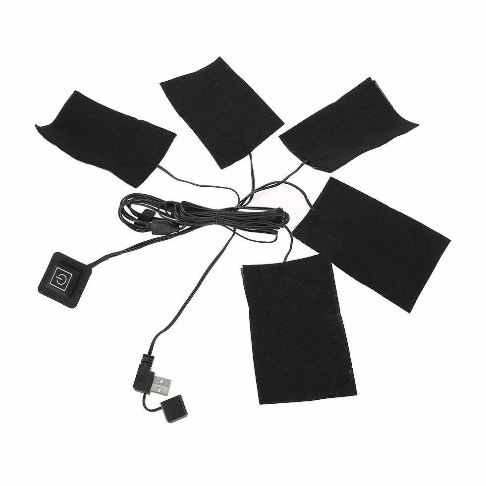 Elektryczna mata grzewcza na USB, 5 przenośnych, wodoszczelnych, składanych podkładek grzewczych, regulowana temperatura, element grzejny, narzędzie do podgrzewania