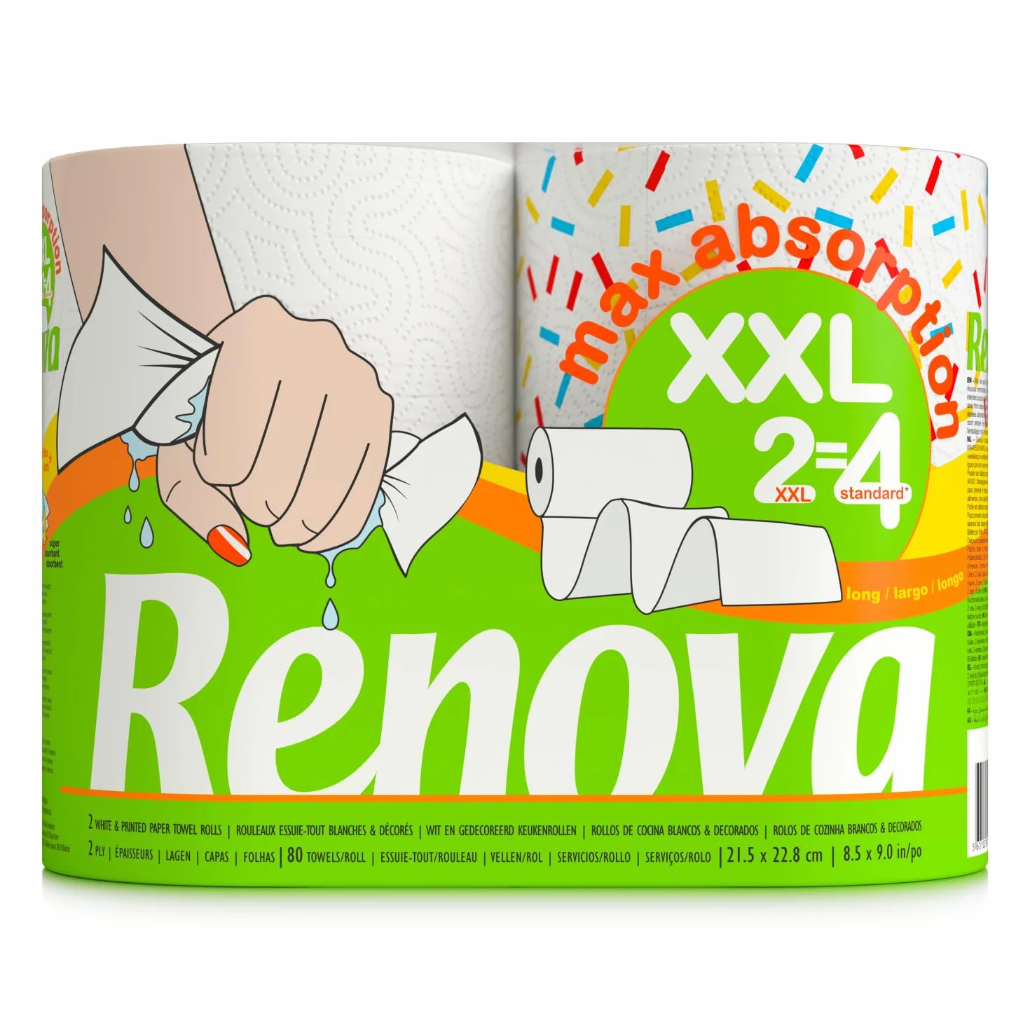 Renova Max Absorption 200051921 Ręczniki Kuchenne, Biały, 2 sztuki