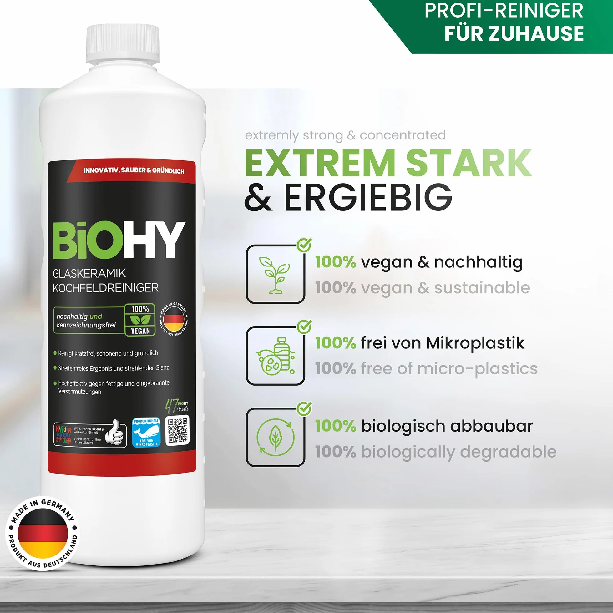 BiOHY Środek do czyszczenia płyt szklano-ceramicznych 1l Kochfeldreiniger