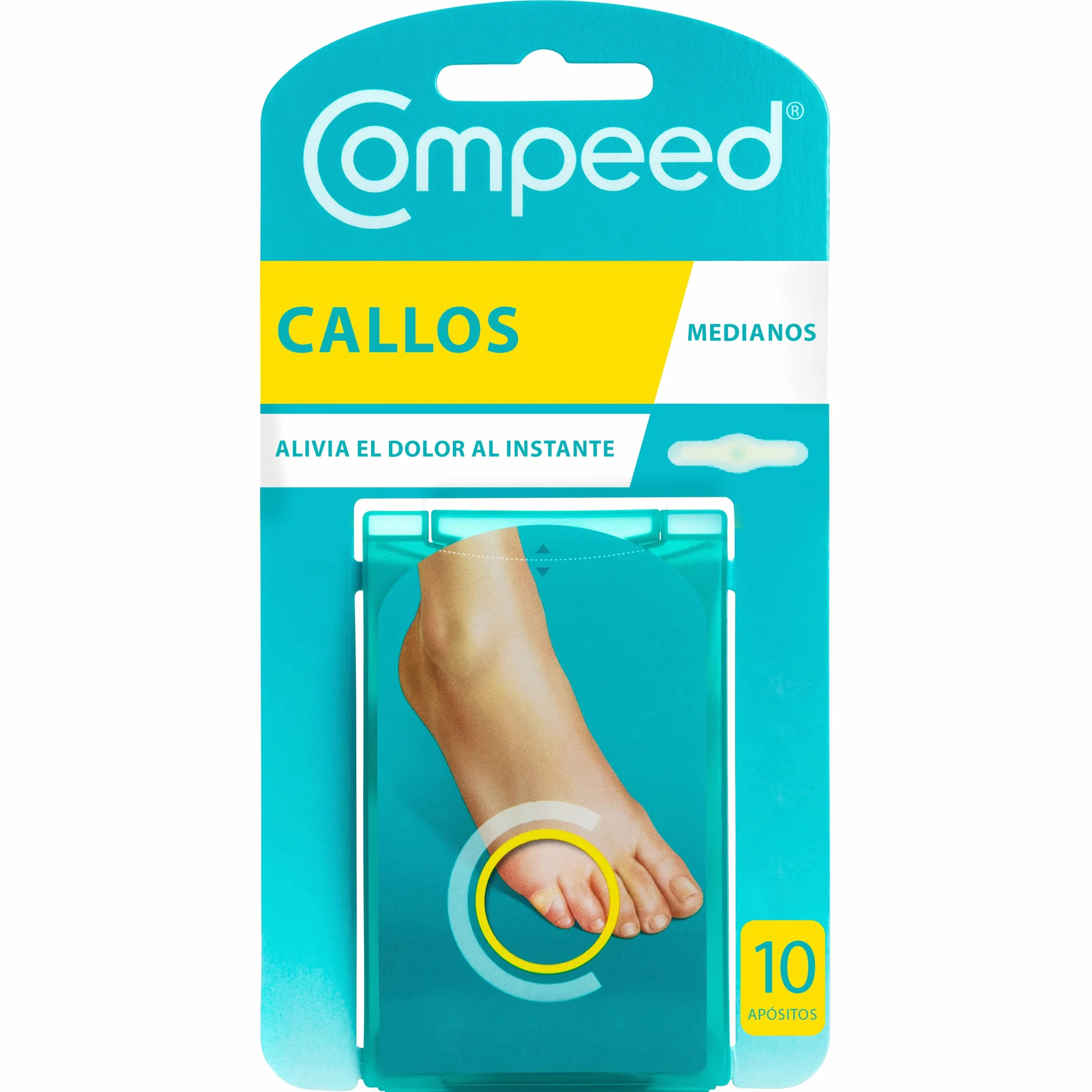 Compeed® Ochrona przed zrogowaceniami – średnie, 10 opatrunków hydrokoloidowych – zabieg na stopy dla naturalnej eliminacji zrogowacenia, rozmiar opatrunku 1,8 x 6 cm