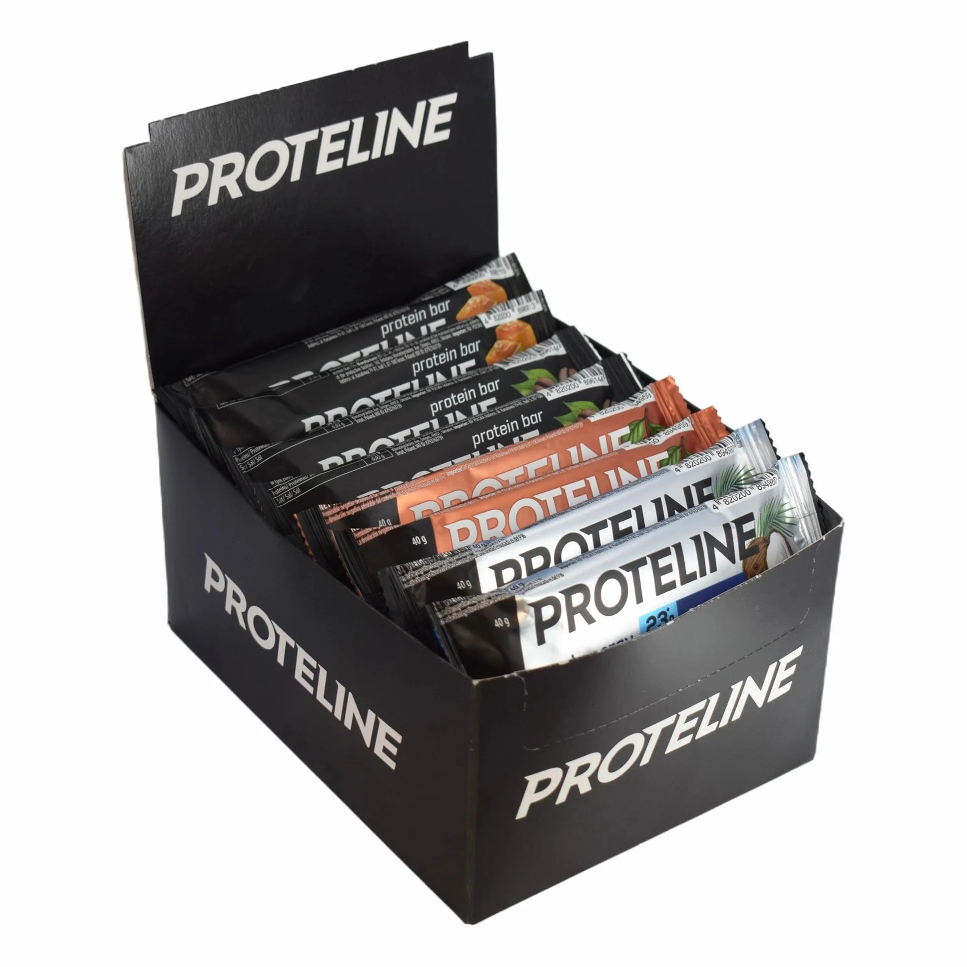 Baton Proteinowy MIX Smaków 24×40 g | Kawa, Kokos, Kakao, Słony Karmel | 26% Białka | Fit Przekąska Po Treningu - ProteLine