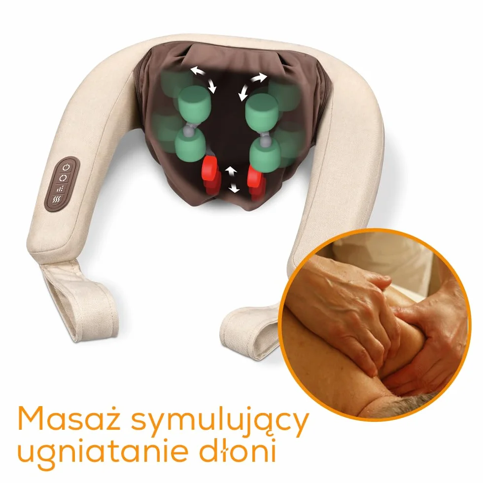Beurer MG 153 Masażer szyi, masaż ugniatający dłoni dla szyi, ramion i nóg, z funkcją podgrzewania i automatycznym wyłączaniem