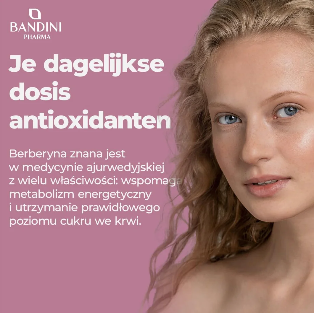 Bandini Berberine 1000mg 60 kapsułek Czysta Berberyna HCl Chrom Czarny Pieprz