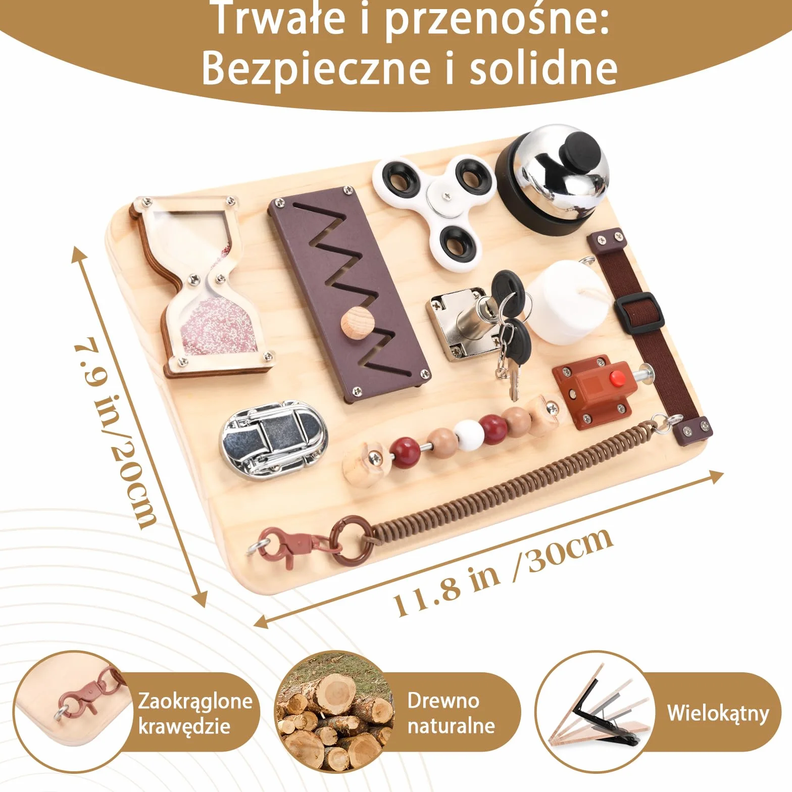 Tablica manipulacyjna Fidget dla dorosłych z demencją, Alzheimerem, ADHD i autyzmem – trening pamięci, zabawka sensoryczna Montessori