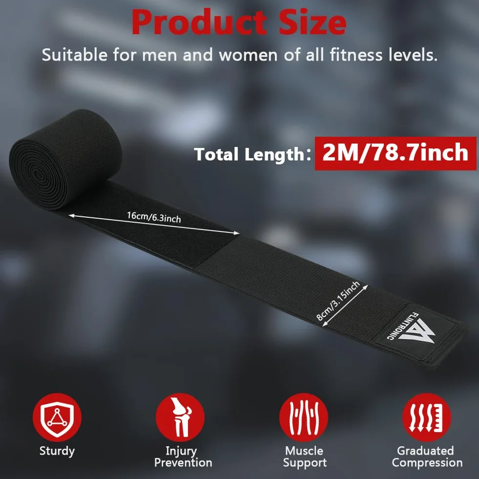 Flintronic stabilizator na kolano 2 sztuki okładek bandaże do sportu treningu siłowego 200 cm