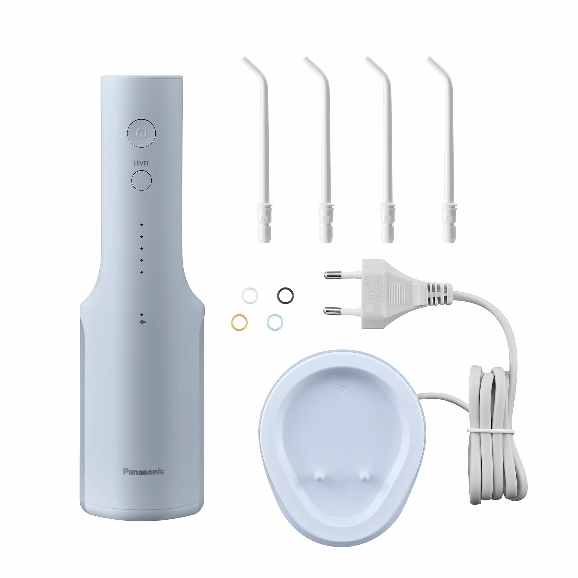 Panasonic Series 300 Irygator do Ust EW-DJ27-A303, Irygator do Zębów, 200 ml, IPX7, 4 Dysze, 5 Ustawień Ciśnienia, Akcesoria Podróżne, Niebieski