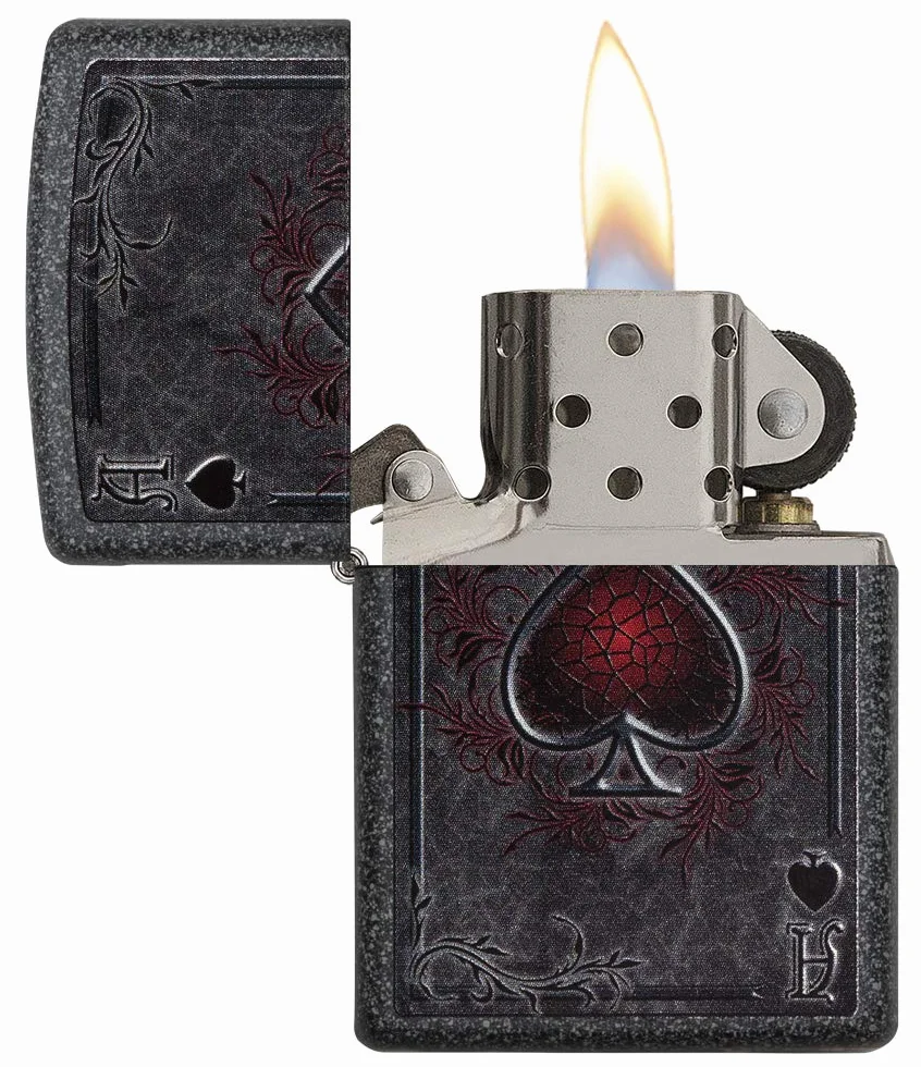 Zippo Zapalniczka Sztormowa ze Wzorem Asa Metaliczny Kamień Kolorowy Motyw Wielokrotnego Użytku Made in USA