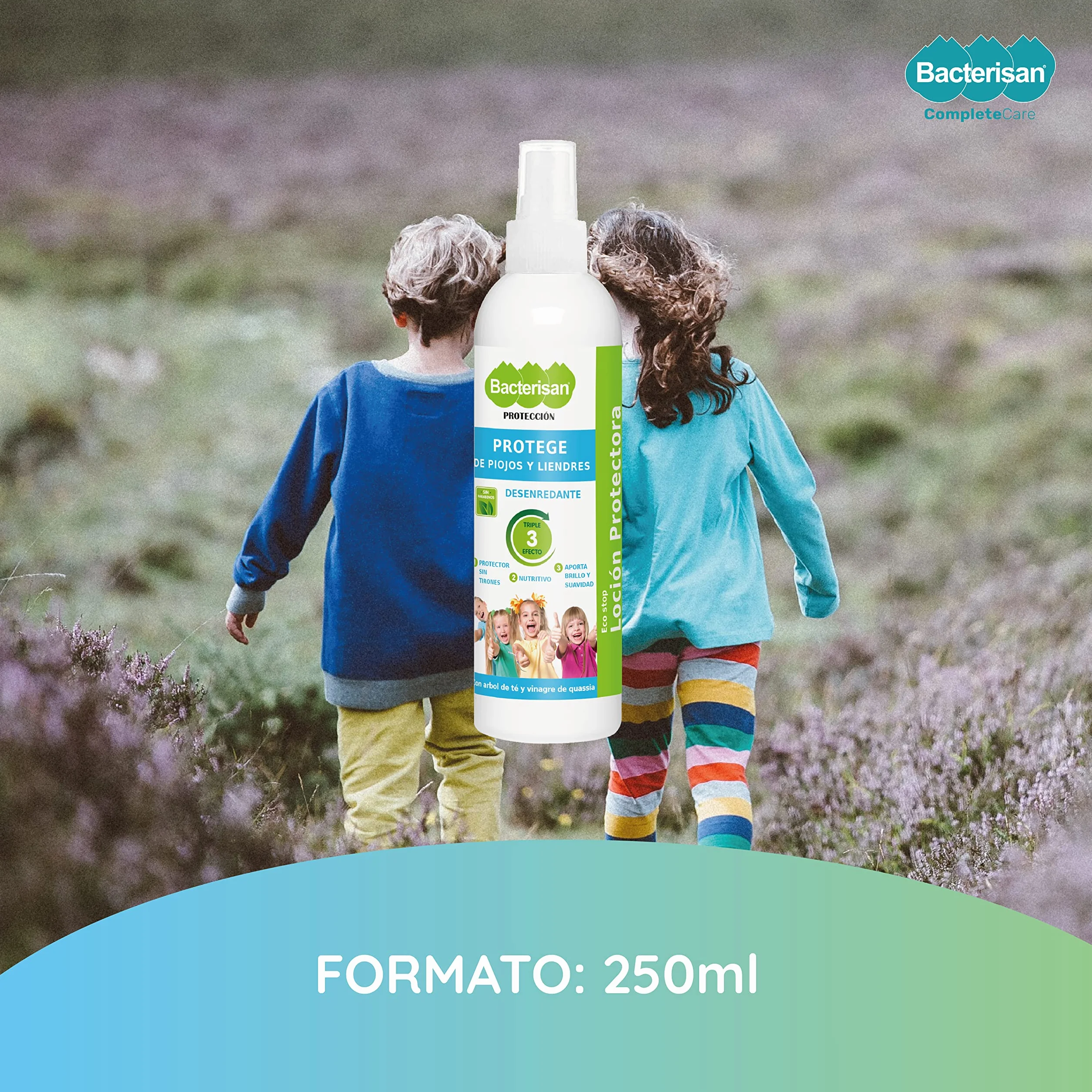 BACTERISAN Ochronny balsam rozplątywający 250 ml – chroni przed wszami i gnidami: codzienny spray z octem drzewa herbacianego i kwassia.
