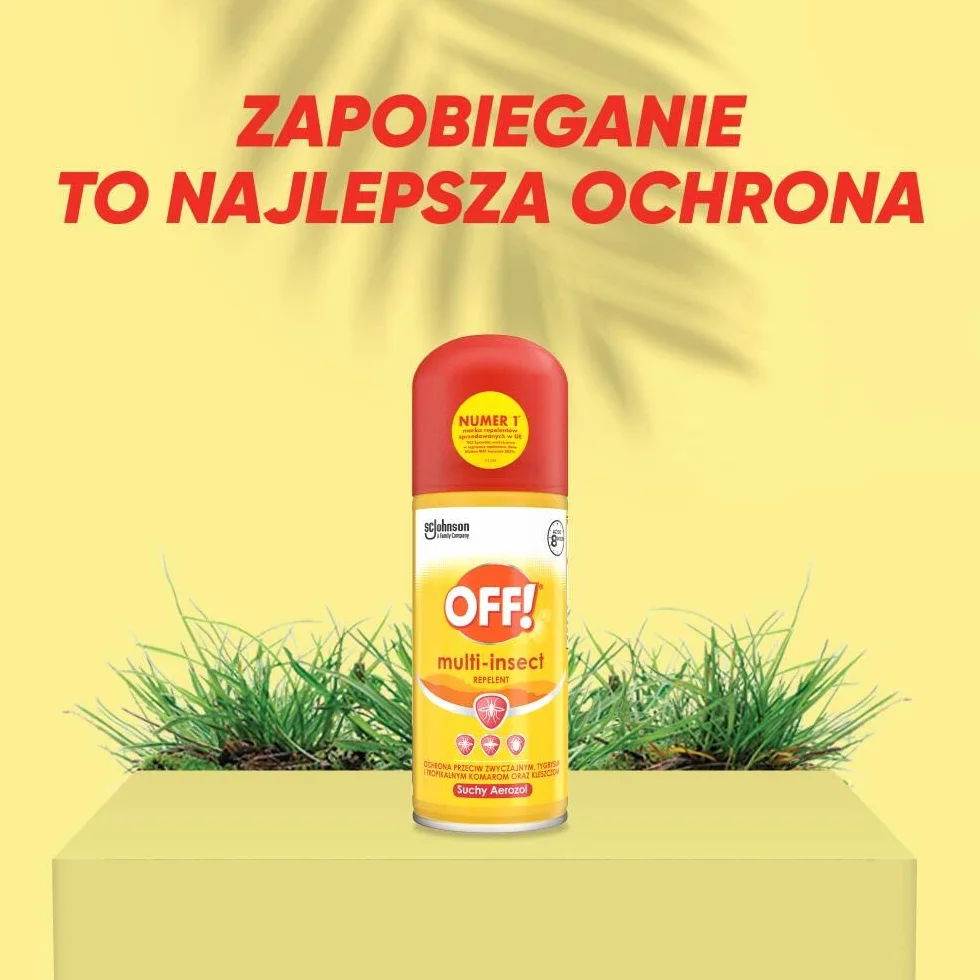 OFF! Multi Insect Przeciw Komarom i Kleszczom, Suchy Spray Odstraszający Owady, Ochrona aż do 8 Godzin, 100 ml