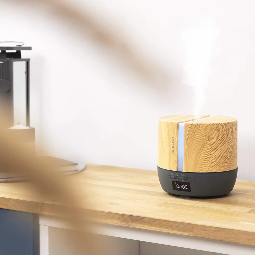 Cecotec PureAroma 550 Connected Grey Woody Dyfuzor Aroma 500 ml LED Głośnik Bluetooth Timer 12h 3 tryby 30m2