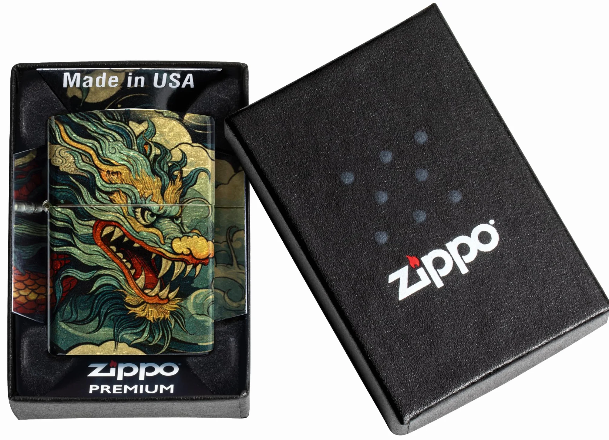Zippo Colourful Dragon Zapalniczka Sztormowa Wielokrotnego Użytku Wiatroodporna Postarzany Mosiądz 540°