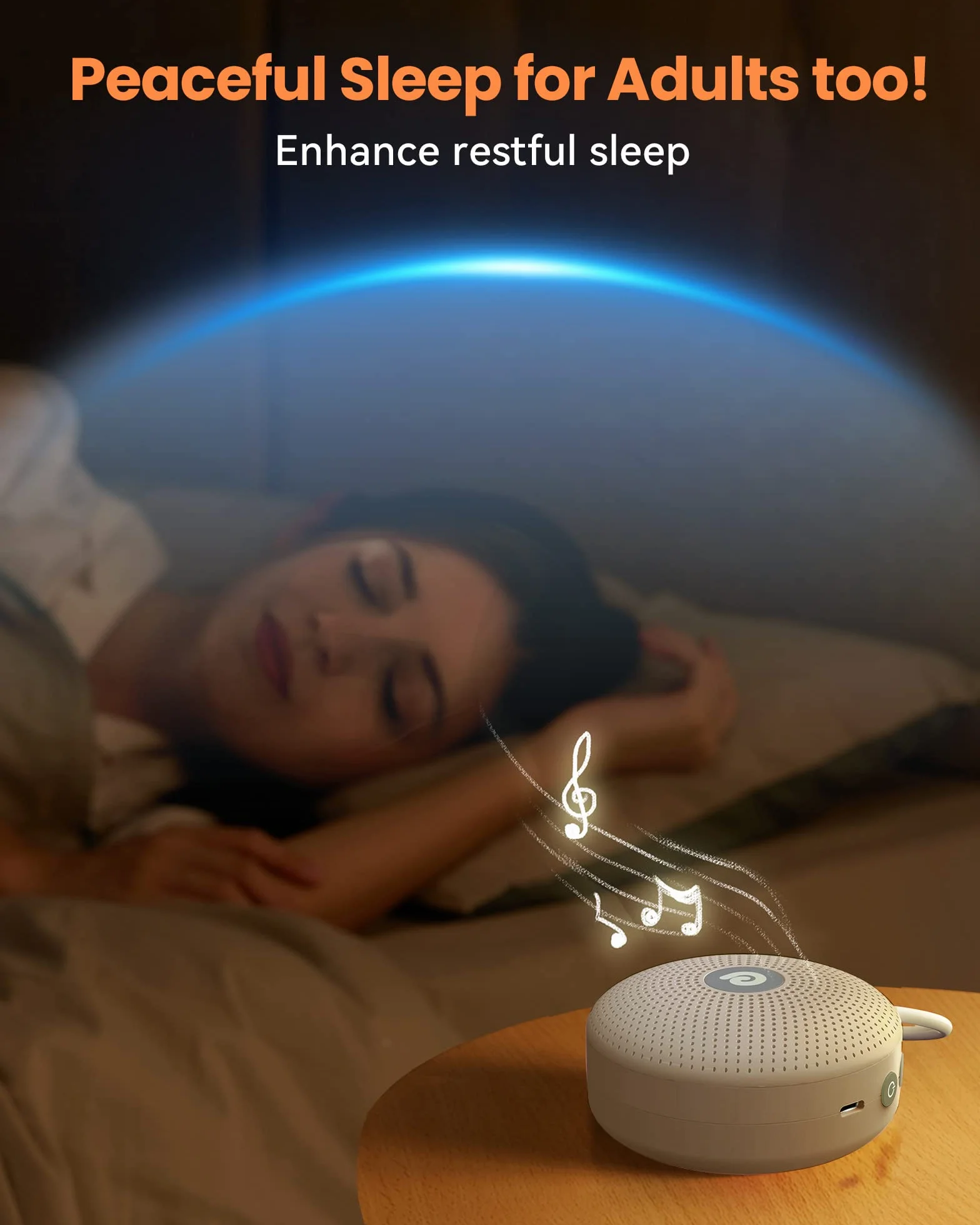 Dreamegg White Noise Machine – D11Max pomoc w zasypianiu dla dzieci i dorosłych, przenośna, z wbudowanym akumulatorem, 21 uspokajających dźwięków, Sound Machine Adult, Kashi