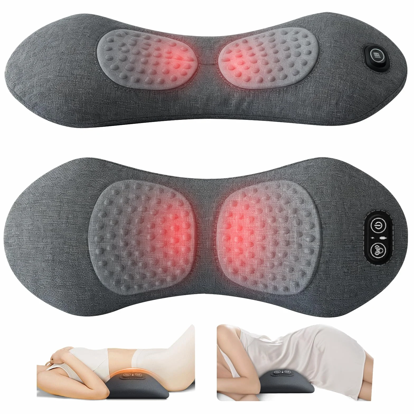 Urządzenie 3 w 1 do masażu pleców, Back Massage, elektryczne urządzenie do masażu kręgów lędźwiowych, elektryczne urządzenie trakcyjne do kręgosłupa lędźwiowego, urządzenie do masażu pleców z trakcją