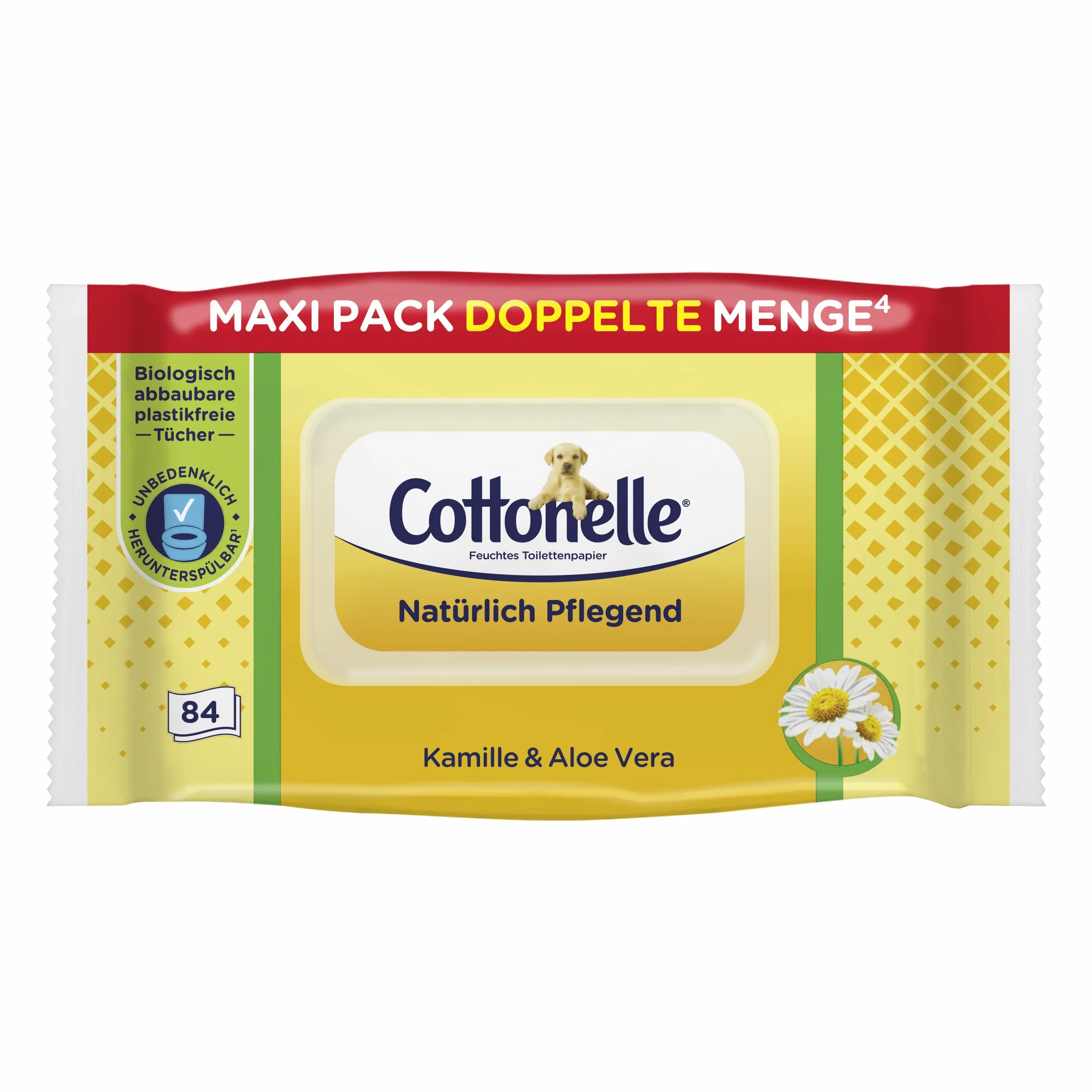 Cottonelle Wilgotny papier toaletowy rumianek i aloes biodegradowalny 84 chusteczki nawilżane