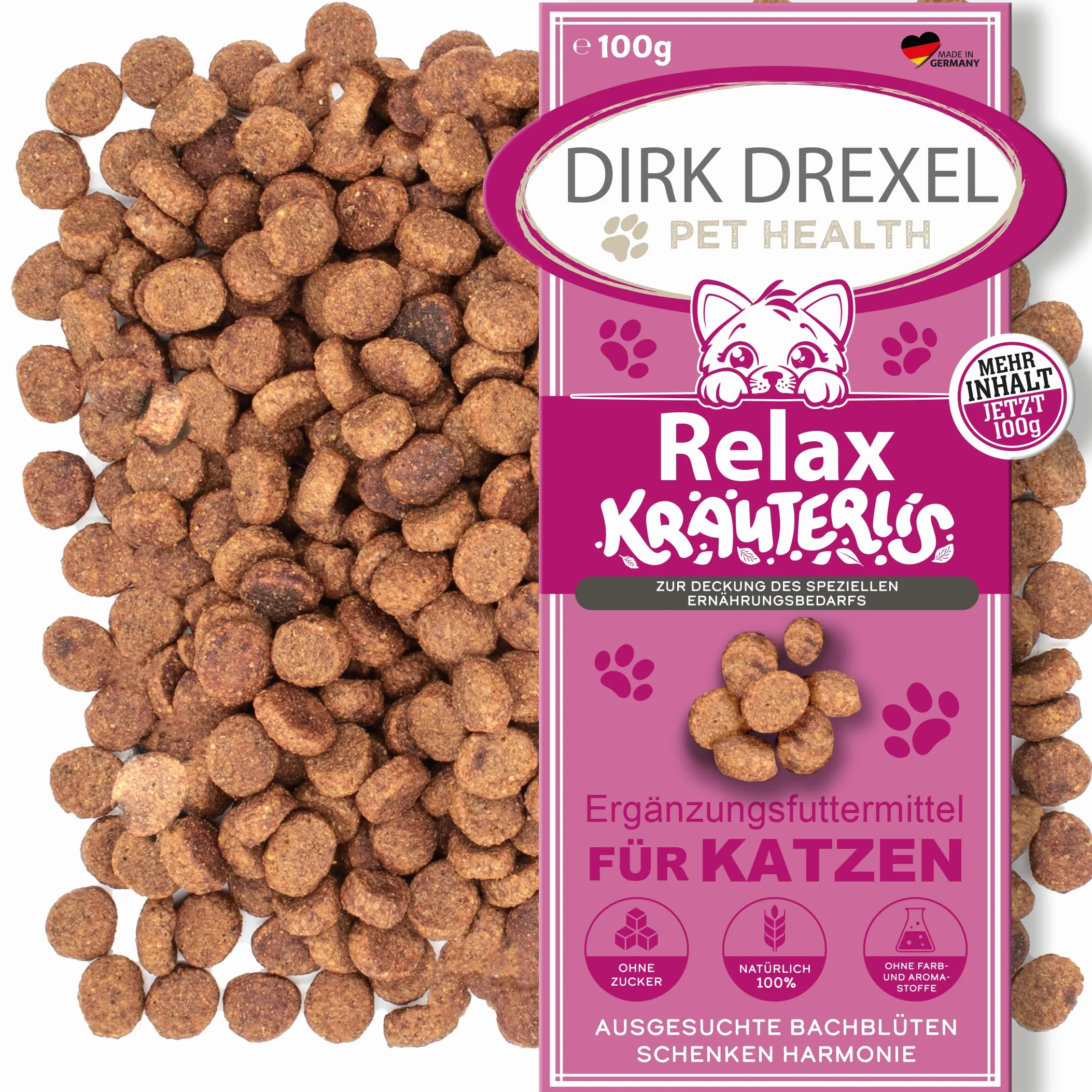 Relax zioła dla kotów 78 g strach i stres z kwiatami Bacha