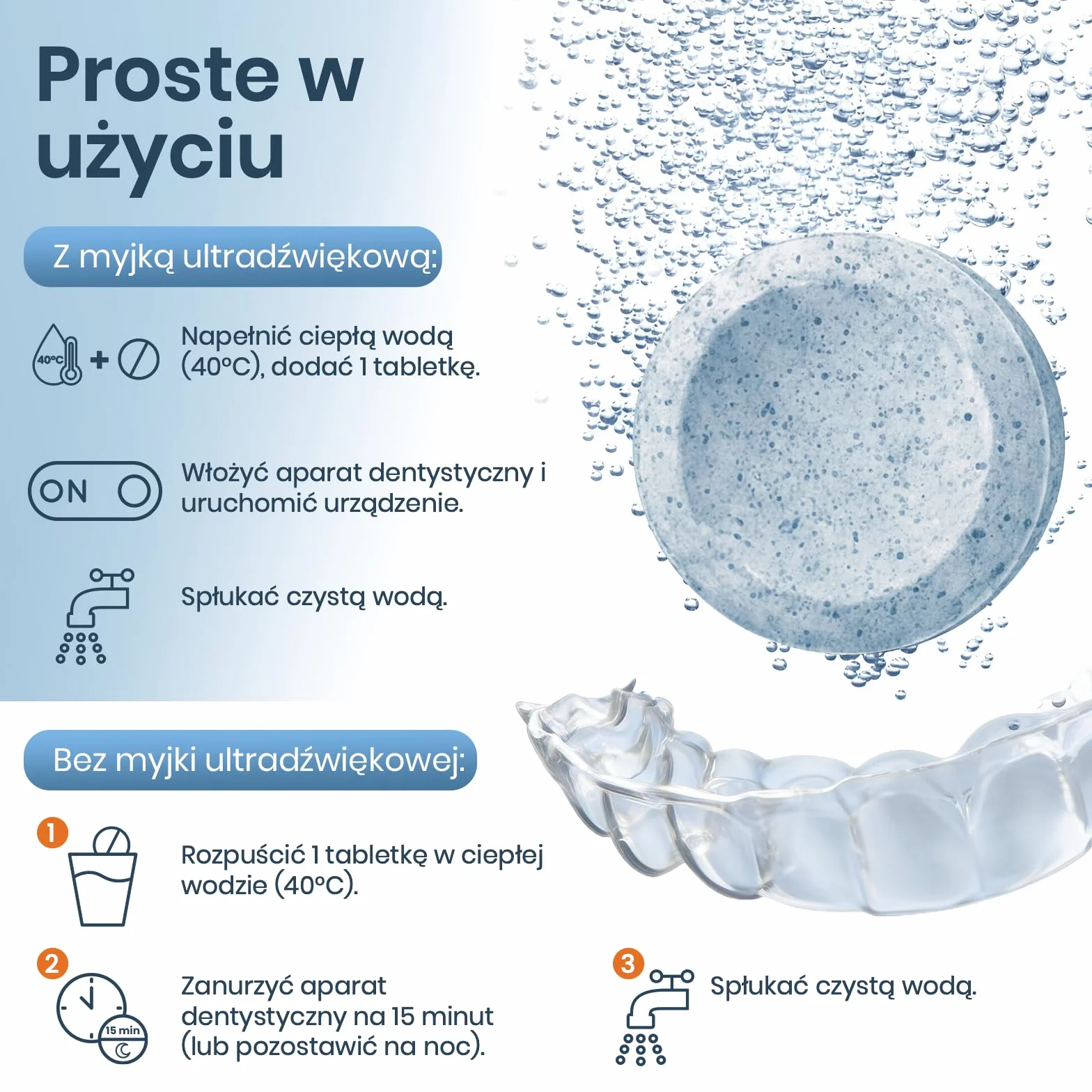 mfa Retainer tabletki czyszczące – retainer, protezy, ochrona jamy ustnej, aparaty ortodontyczne, środek czyszczący do korektora, idealne do ultradźwiękowego czyszczenia aparatów ortodontycznych (30